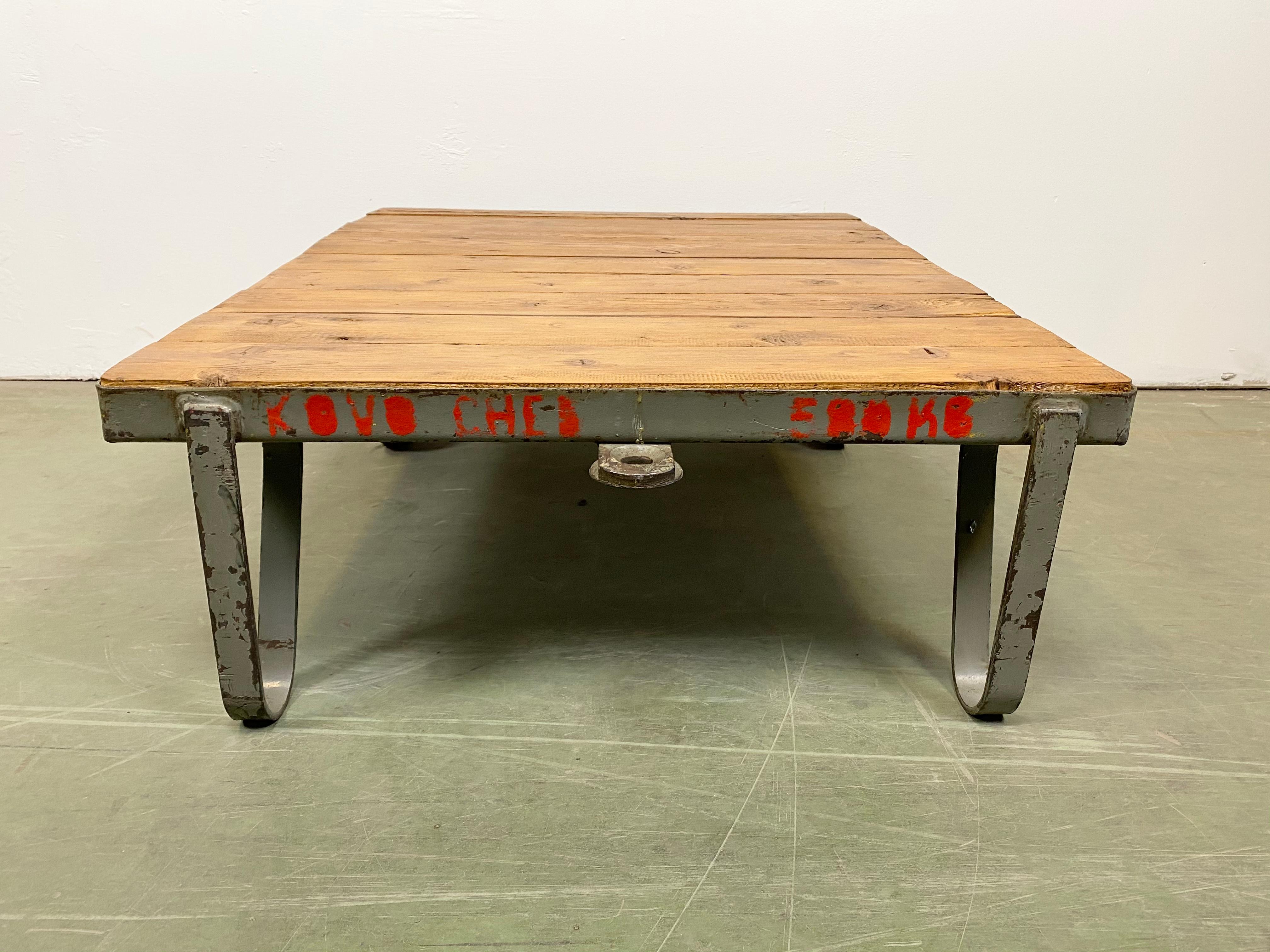 Iron Grey Industrial Coffee Table, 1960s