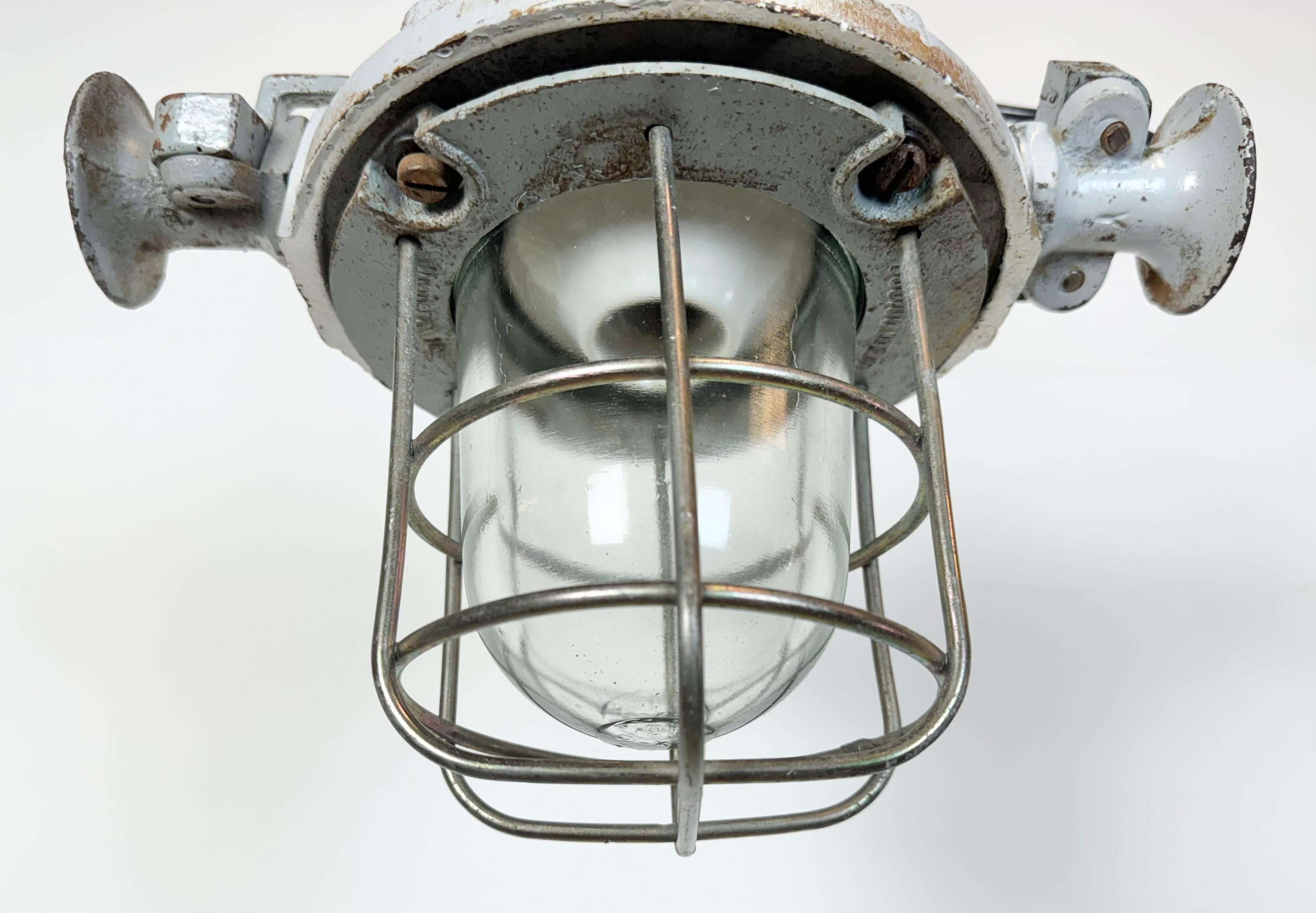 Lámpara industrial gris a prueba de explosiones, años 1980 Vaciado en venta