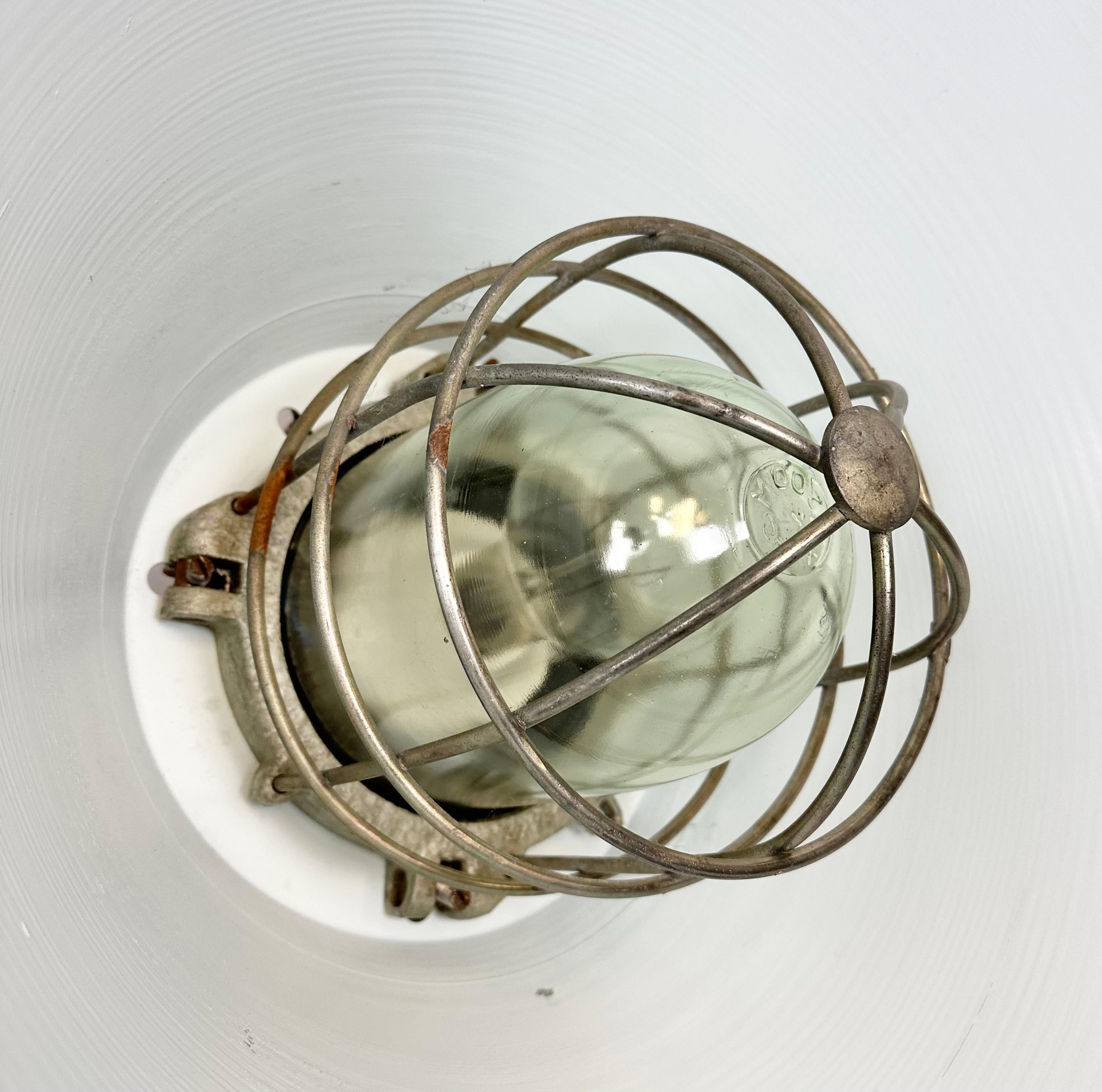 Grey Industrial Explosion Proof Lamp with Aluminum Shade from Zaos, 1970s For Sale 11