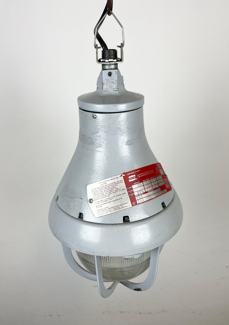 Grey Industrial Explosion Proof Light from CrouseHinds, 1970s For Sale
