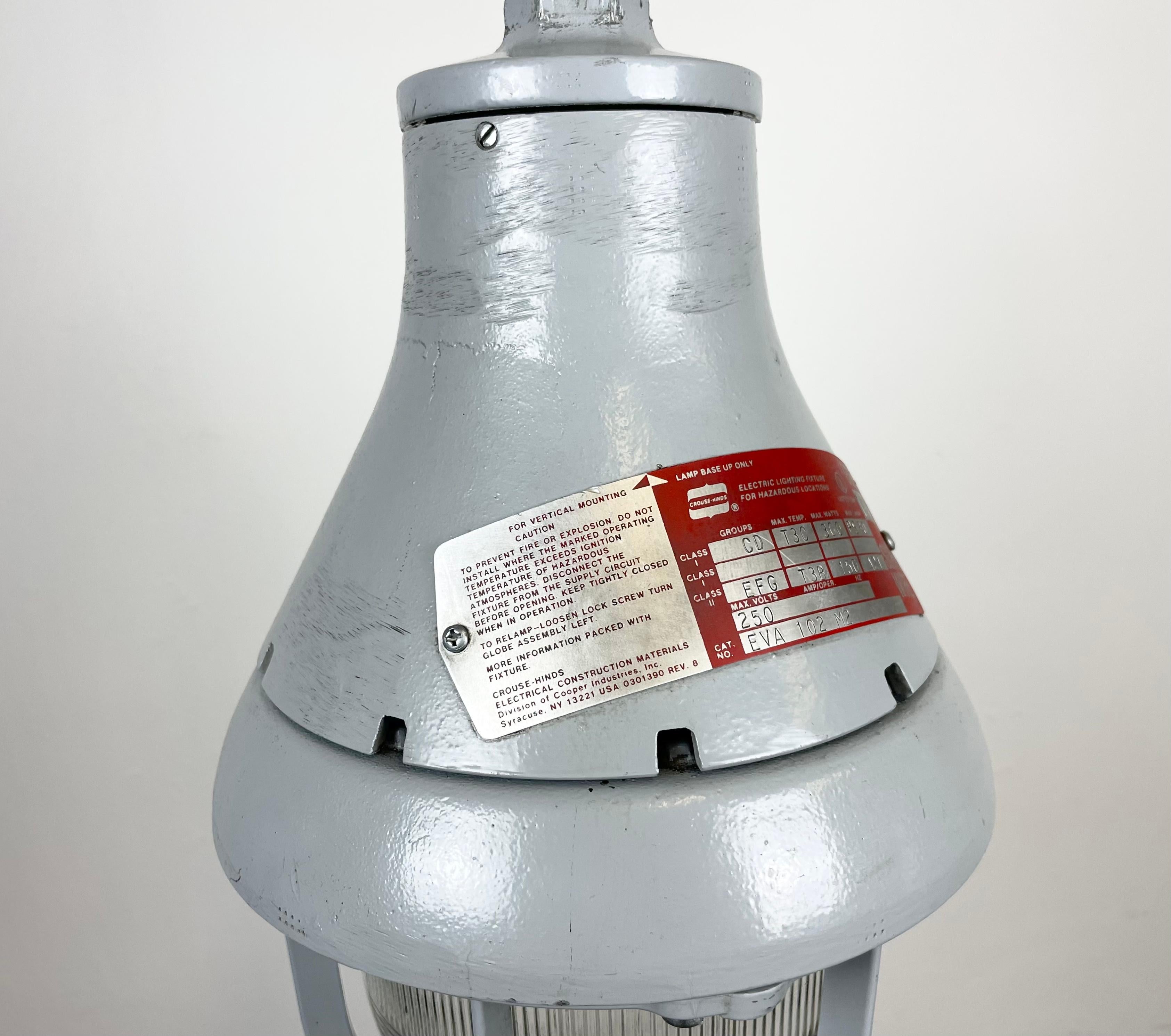 Late 20th Century Grey Industrial Explosion Proof Light from Crouse-Hinds, 1970s For Sale