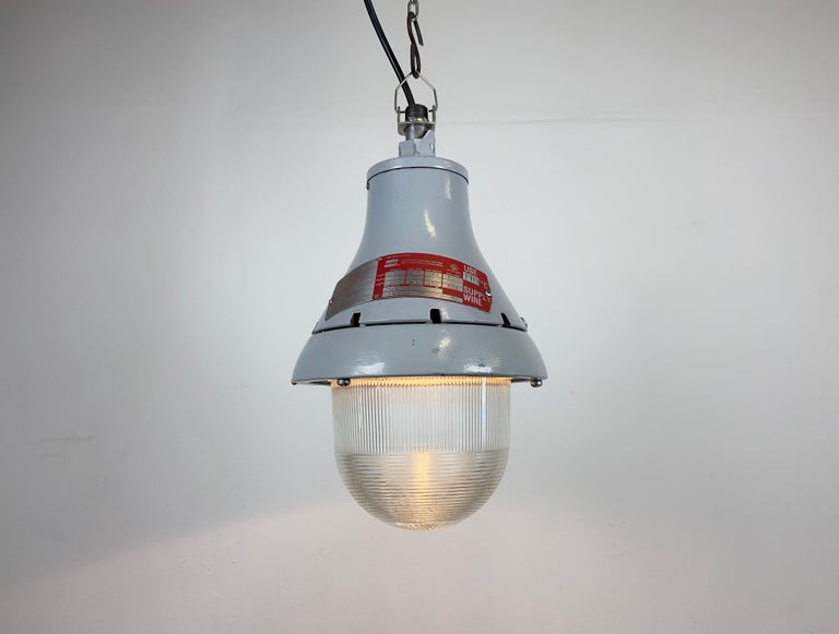 Grey Industrial Explosion Proof Light from CrouseHinds, 1970s For Sale