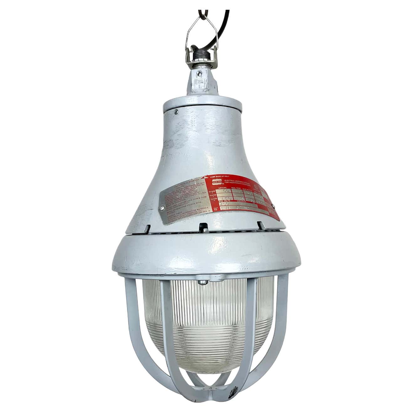 Grey Industrial Explosion Proof Light from CrouseHinds, 1970s For Sale