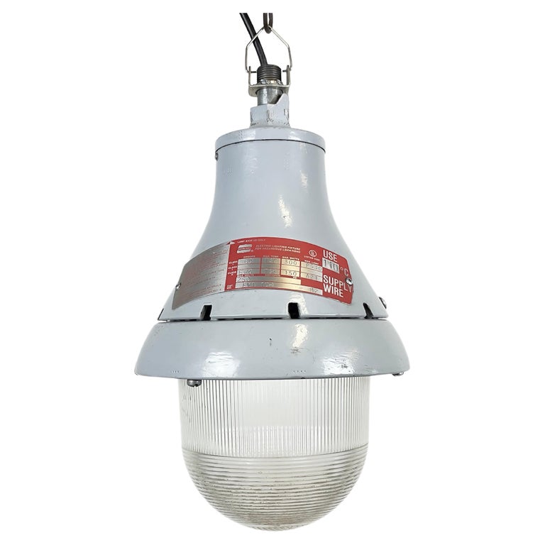 Grey Industrial Explosion Proof Light from CrouseHinds, 1970s For Sale