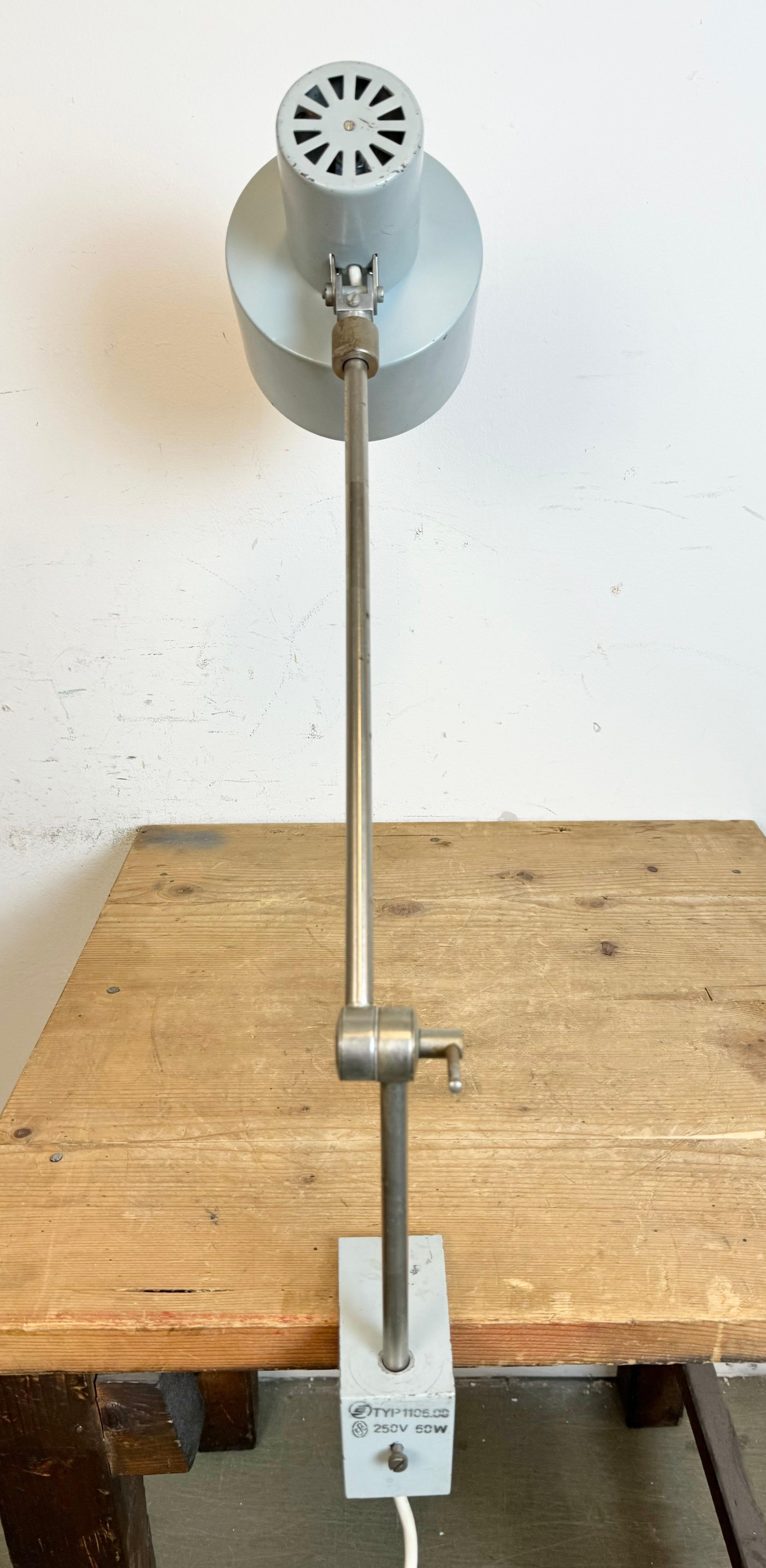 Grey Industrial Factory Office Desk Lamp from Elektrosvit, 1970s For Sale 7