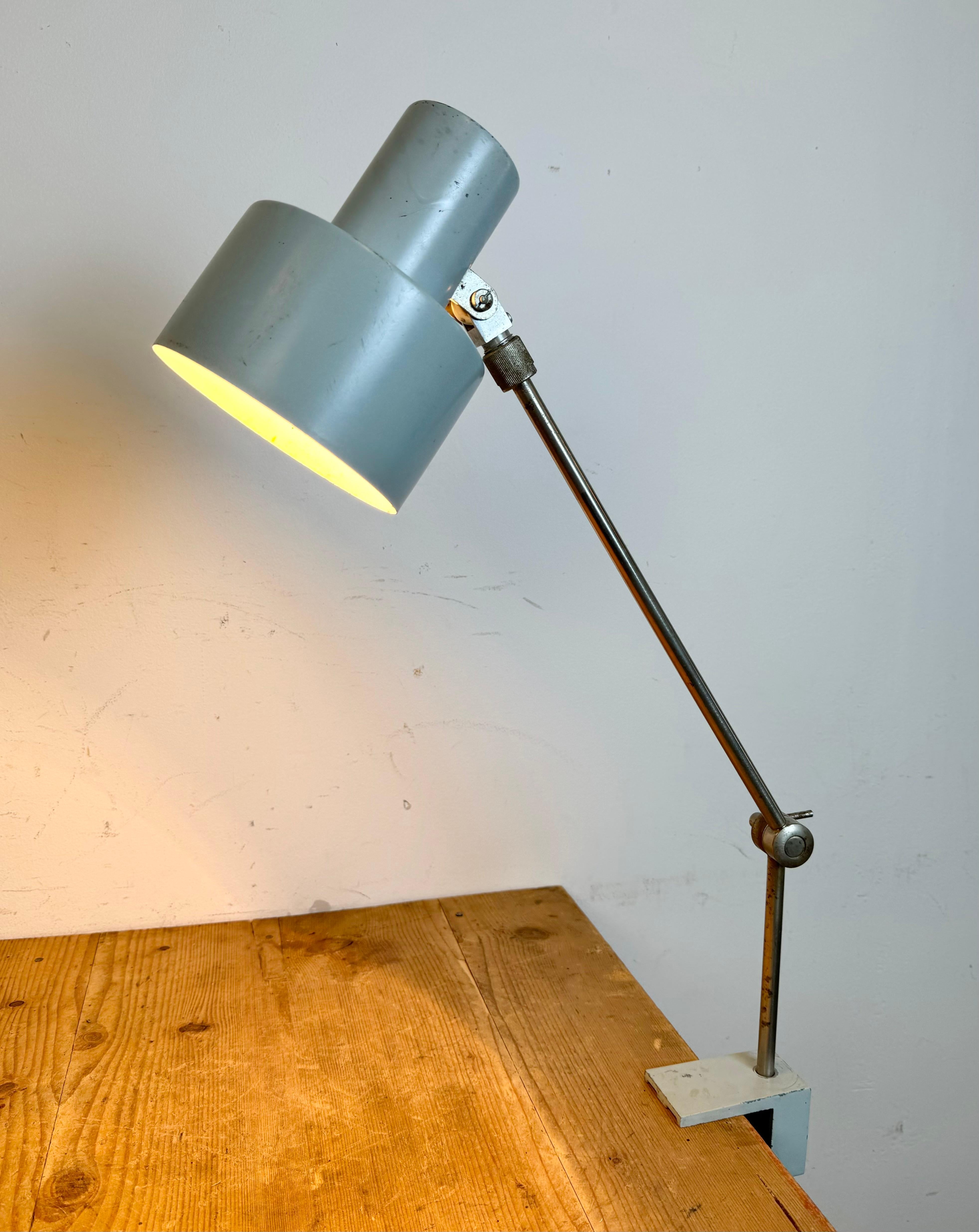 Grey Industrial Factory Office Desk Lamp from Elektrosvit, 1970s For Sale 11