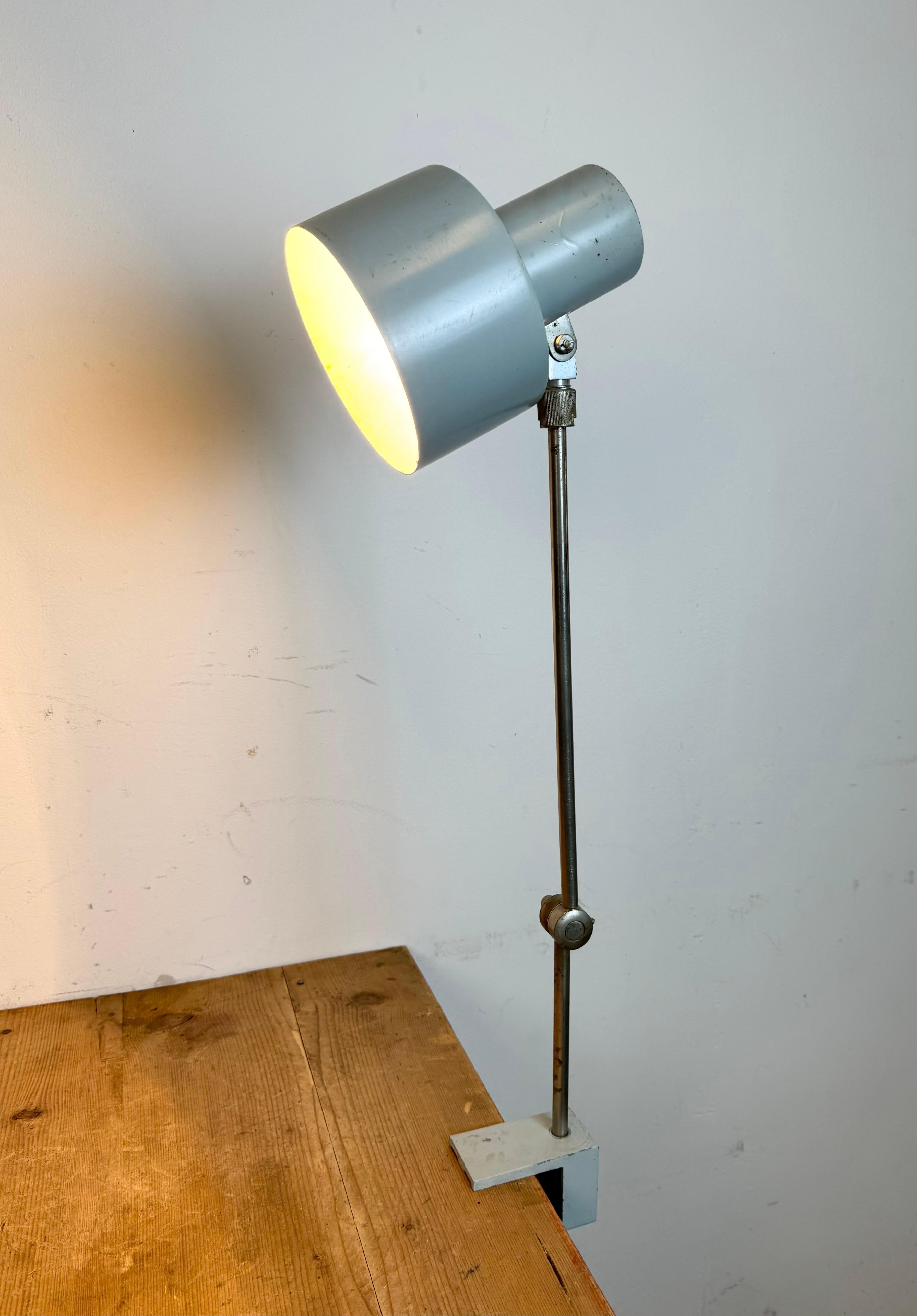 Grey Industrial Factory Office Desk Lamp from Elektrosvit, 1970s For Sale 12