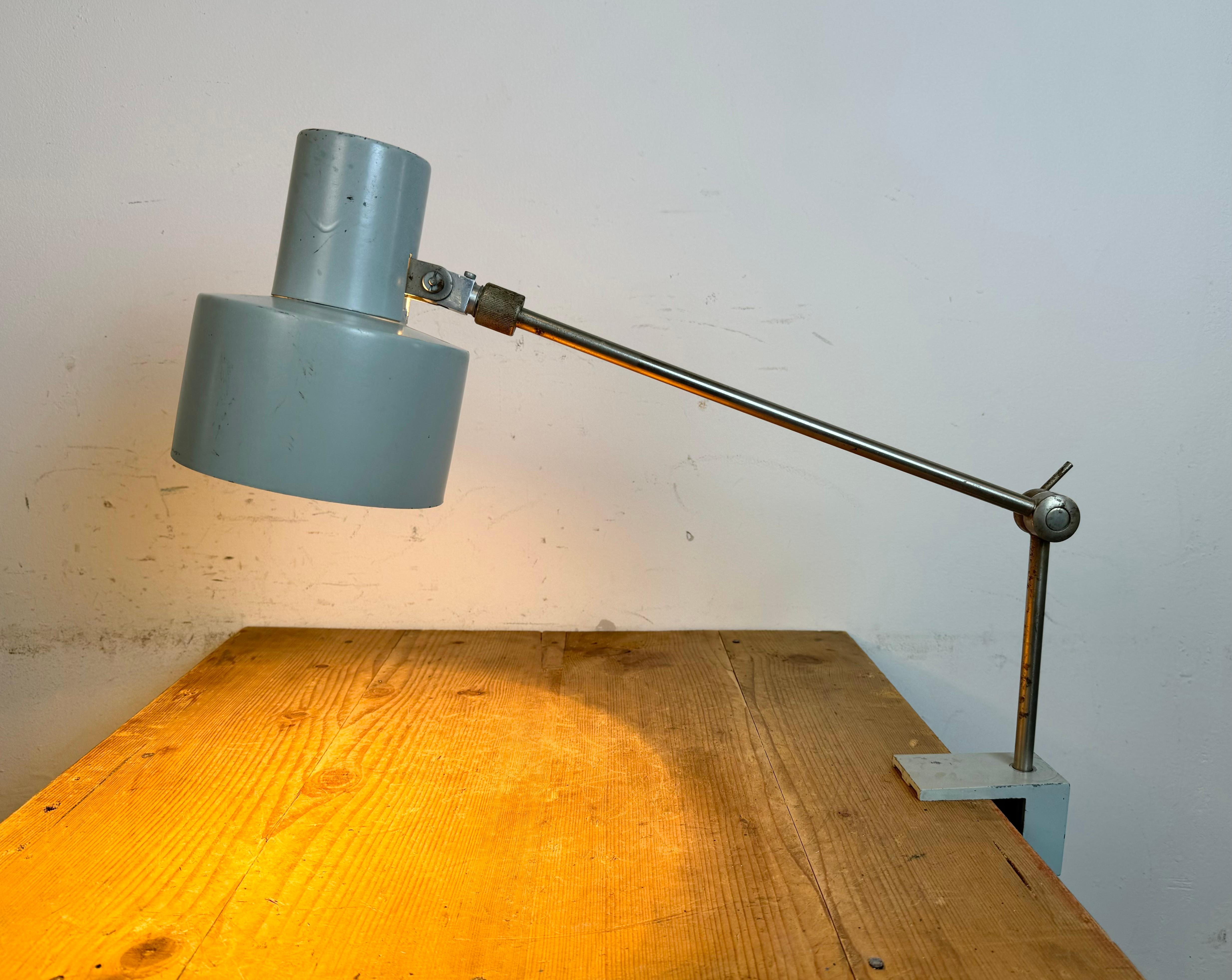 Grey Industrial Factory Office Desk Lamp from Elektrosvit, 1970s For Sale 13