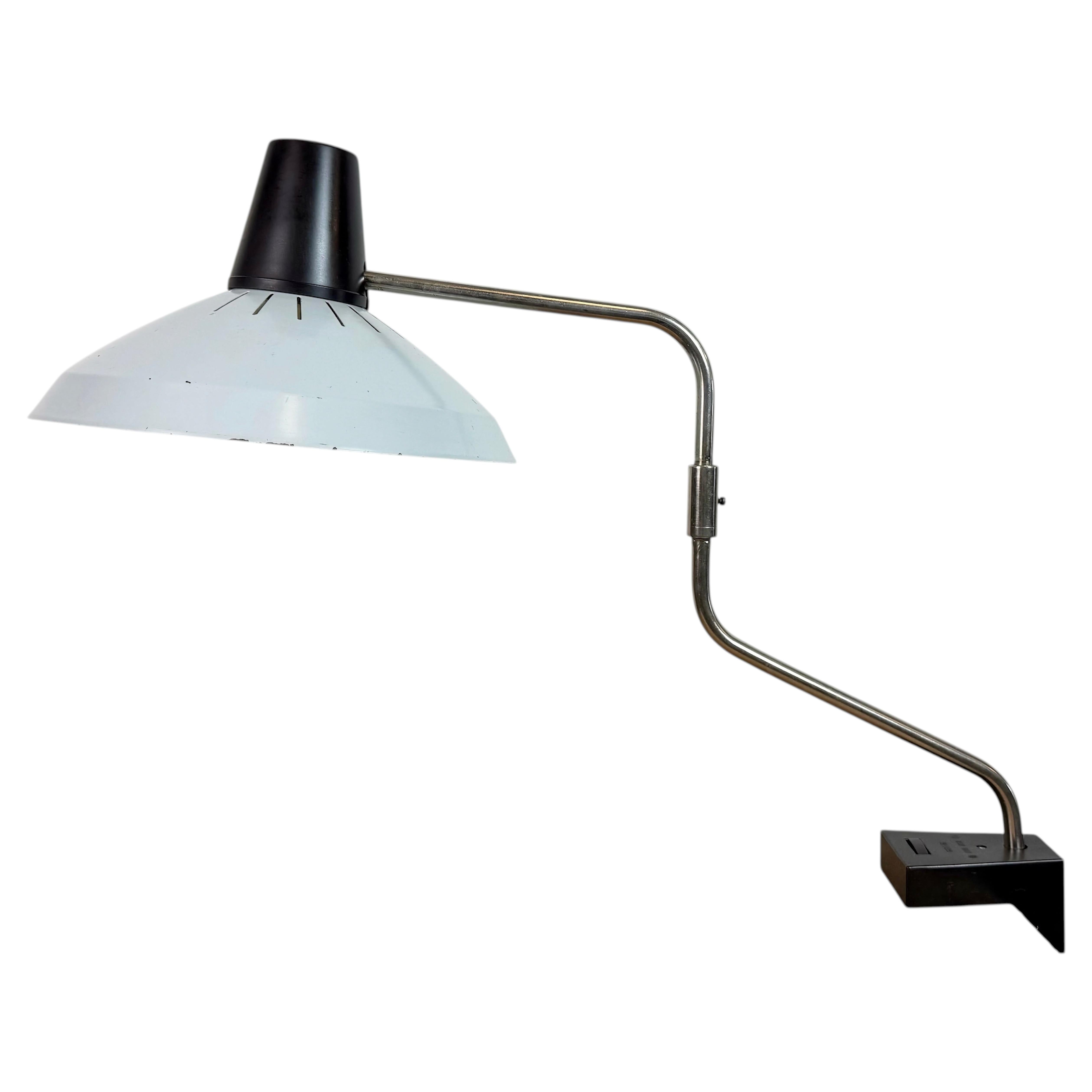 Grey Industrial Factory Office Desk Lamp from Elektrosvit, 1970s