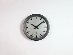 Grey Industrial Factory Wall Clock from Elfema, 1960s