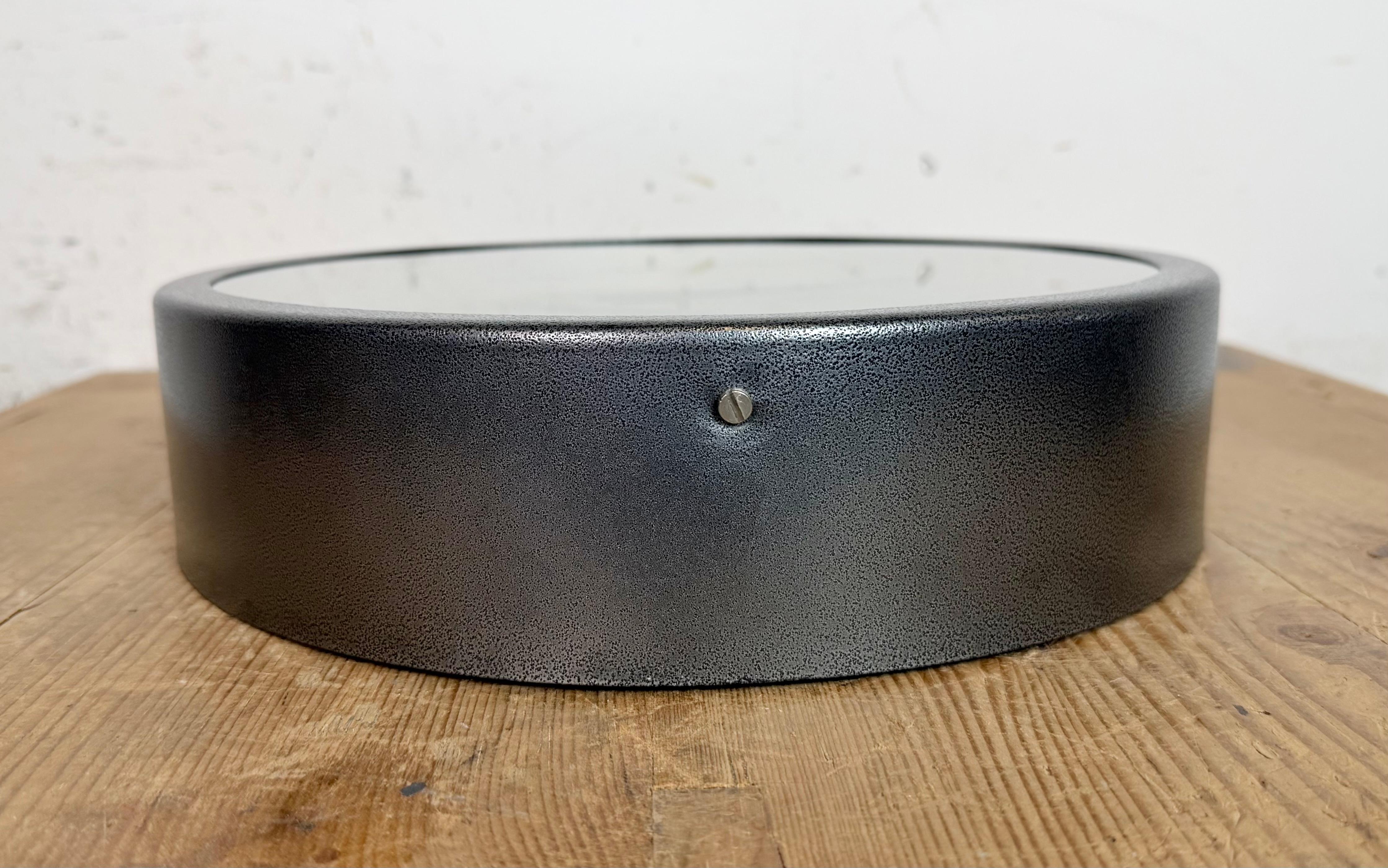 Grey Industrial Factory Wall Clock from Elfema, 1960s im Angebot 2