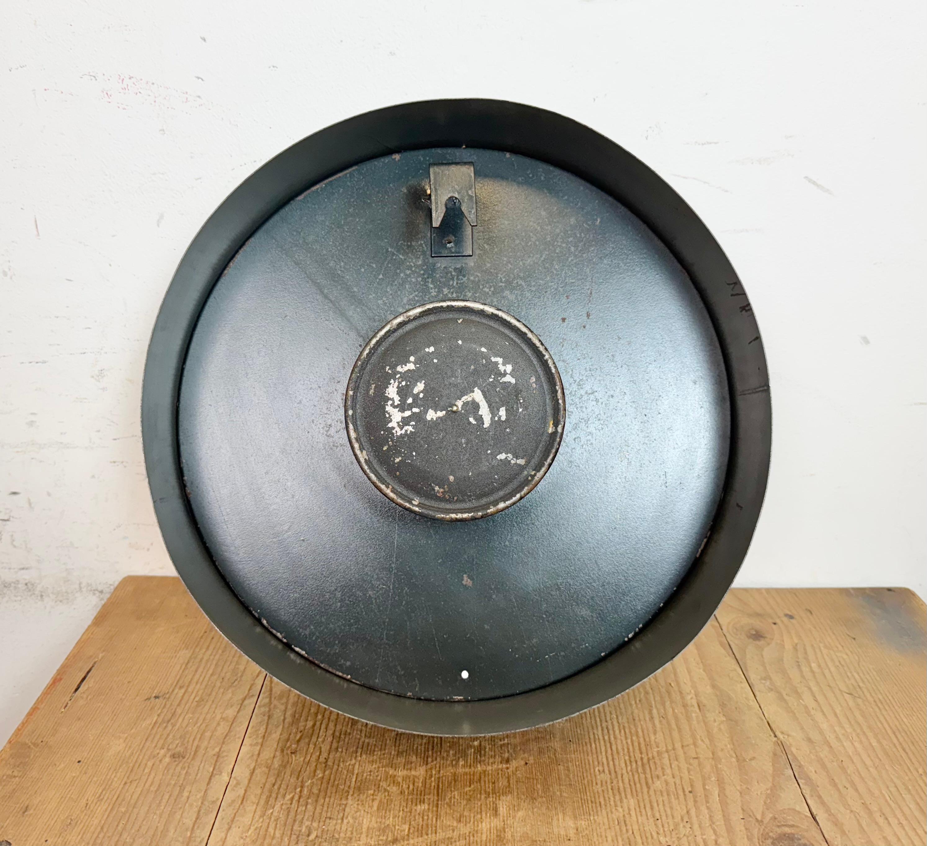 Grey Industrial Factory Wall Clock from IBM, 1950s For Sale 9