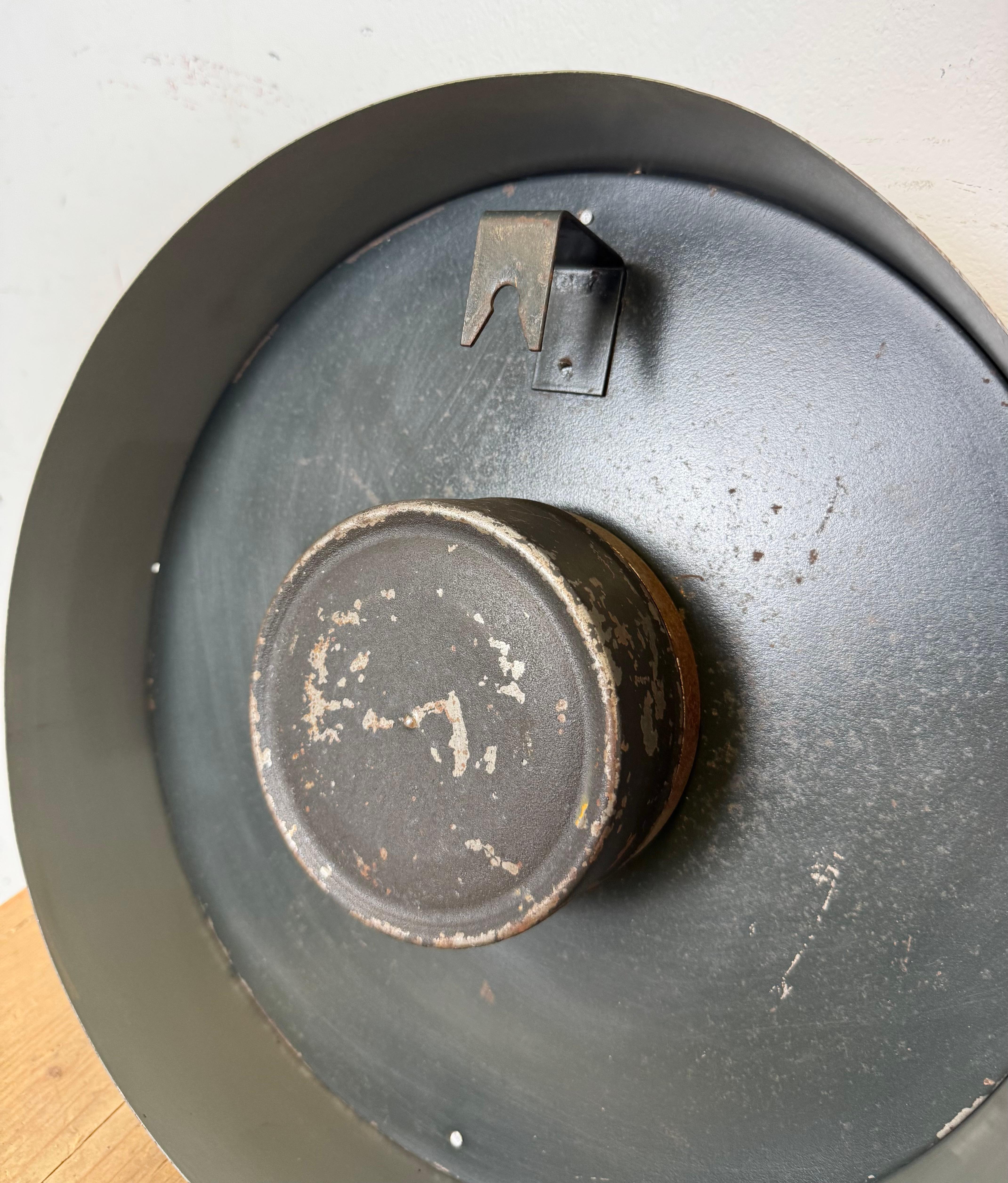 Grey Industrial Factory Wall Clock from IBM, 1950s For Sale 10
