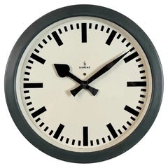 Grey Industrial Factory Wall Clock from Siemens, 1950s