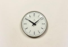 Grey Industrial Factory Wall Clock from Siemens, 1970s