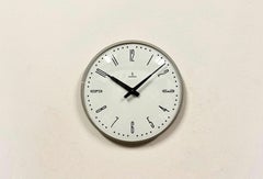 Grey Industrial Factory Wall Clock from Siemens, 1970s
