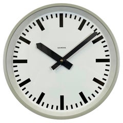 Grey Industrial Factory Wall Clock from Siemens, 1970s