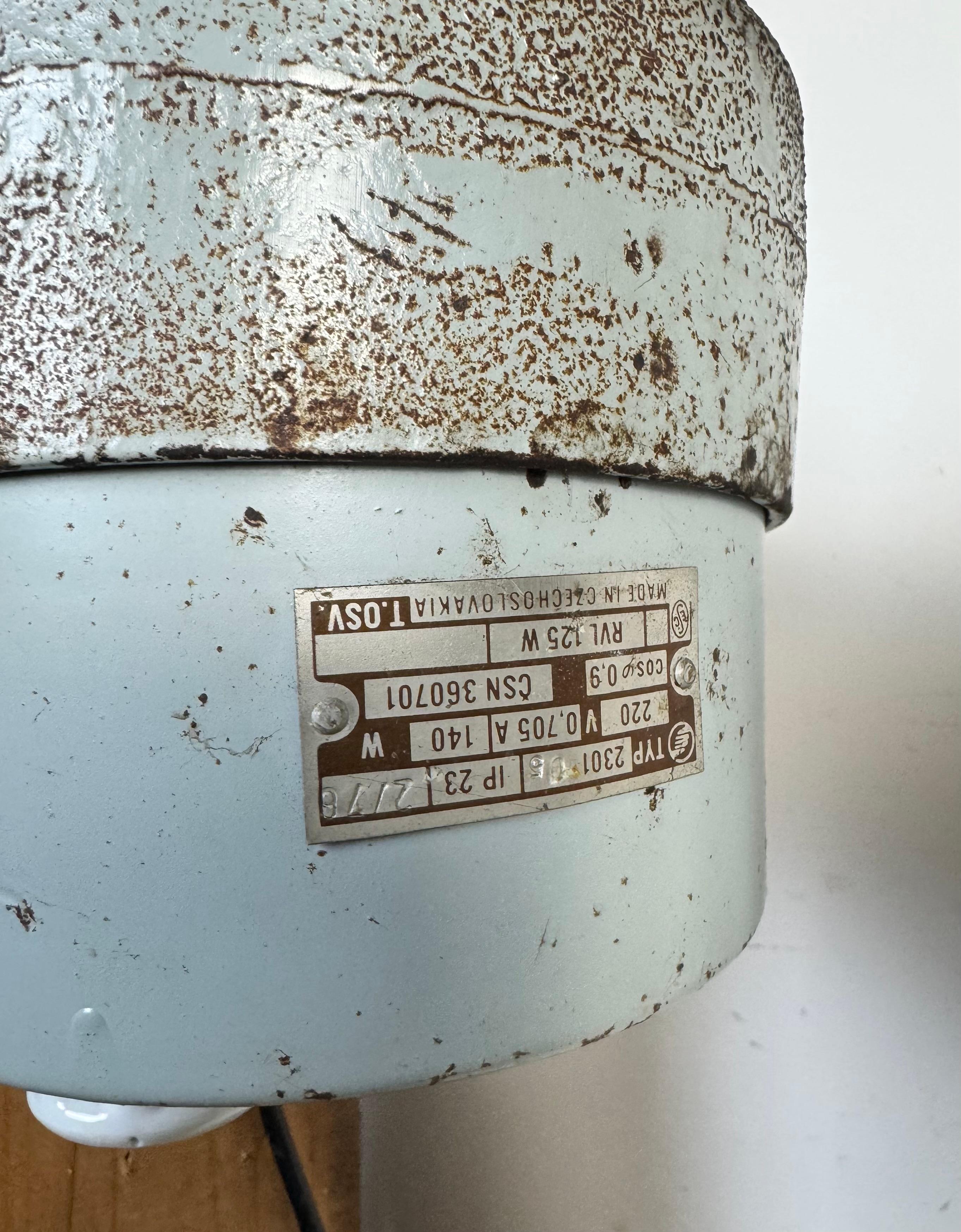 Lampada da parete industriale grigia di Elektrosvit, anni '70 in vendita 6