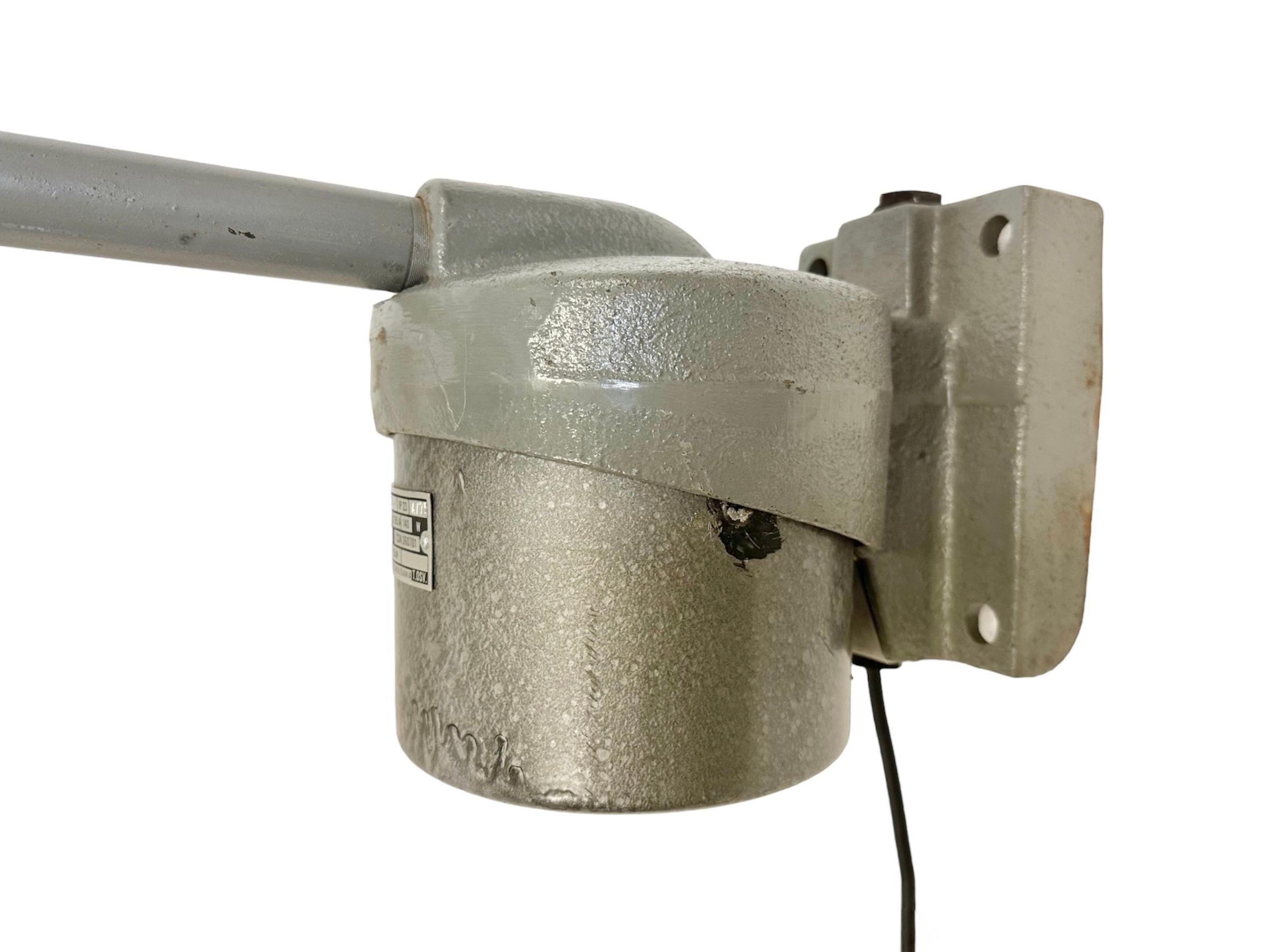 Grey Industrial Factory Wall Light from Elektrosvit, 1970s In Good Condition For Sale In Kojetice, CZ