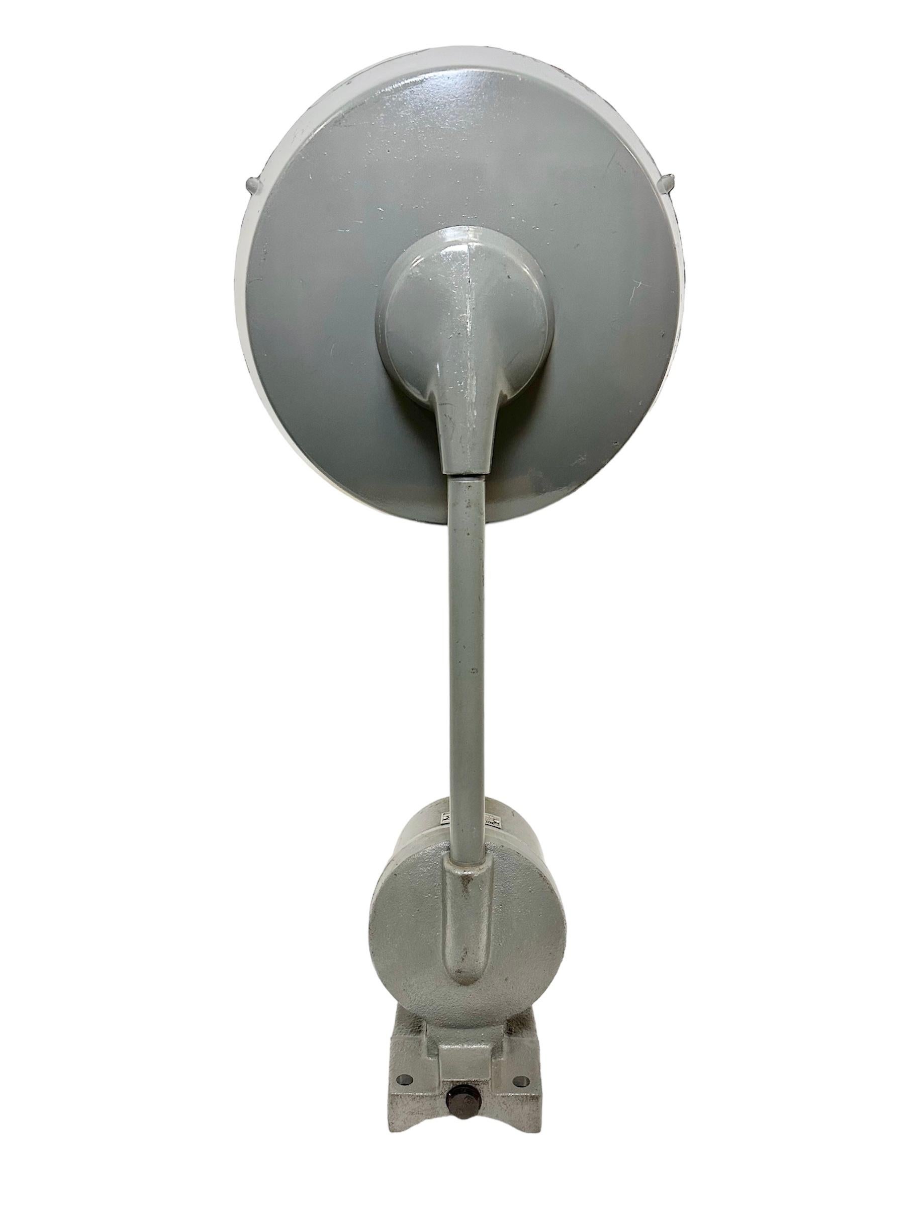 Late 20th Century Grey Industrial Factory Wall Light from Elektrosvit, 1970s For Sale