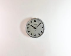 Grey Industrial French Wall Clock from Vedette, 1950s