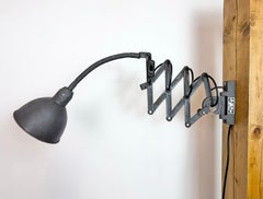 Grey Industrial Gooseneck Scissor Wall Lamp from Elektroinstala, 1960s