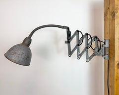 Grey Industrial Gooseneck Scissor Wall Lamp from Elektroinstala, 1960s
