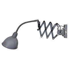 Graue industrielle Gooseneck Schere-Wandleuchte aus Elektroinstala, 1960er Jahre