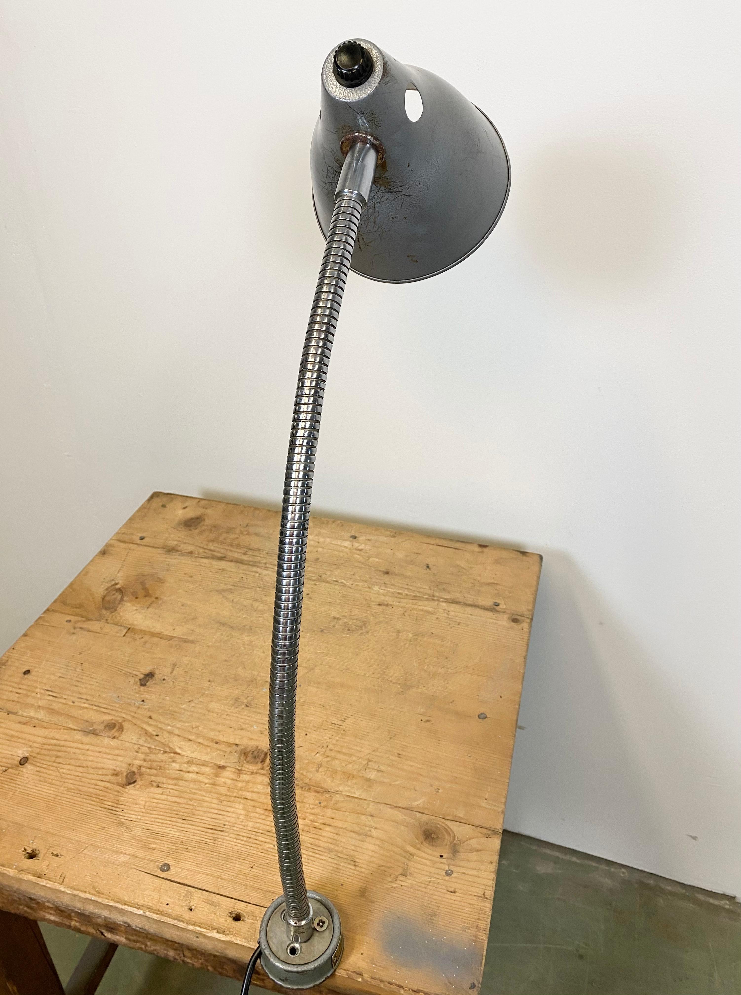 Grey Industrial Gooseneck Table Lamp, 1960s 2