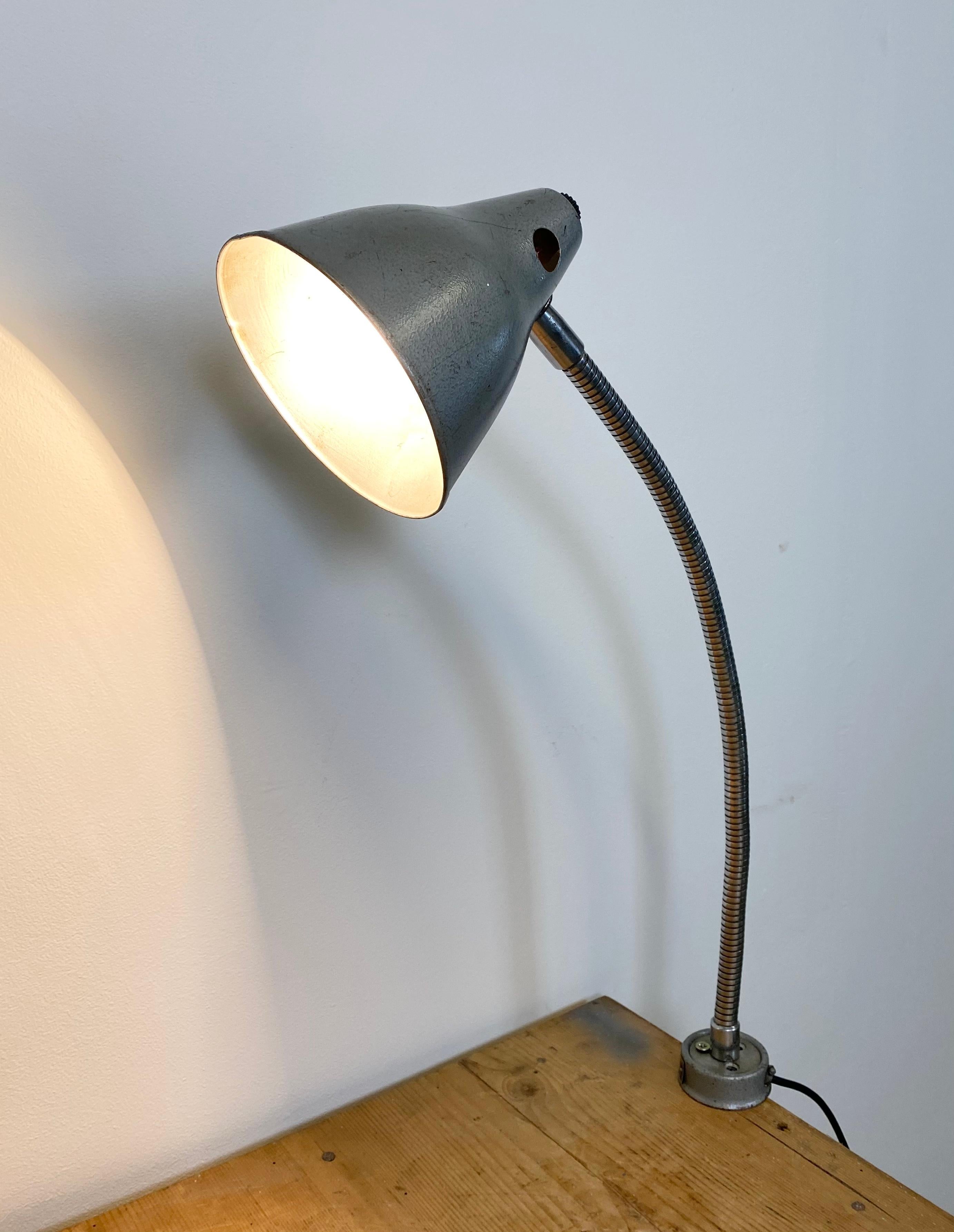 Grey Industrial Gooseneck Table Lamp, 1960s 8