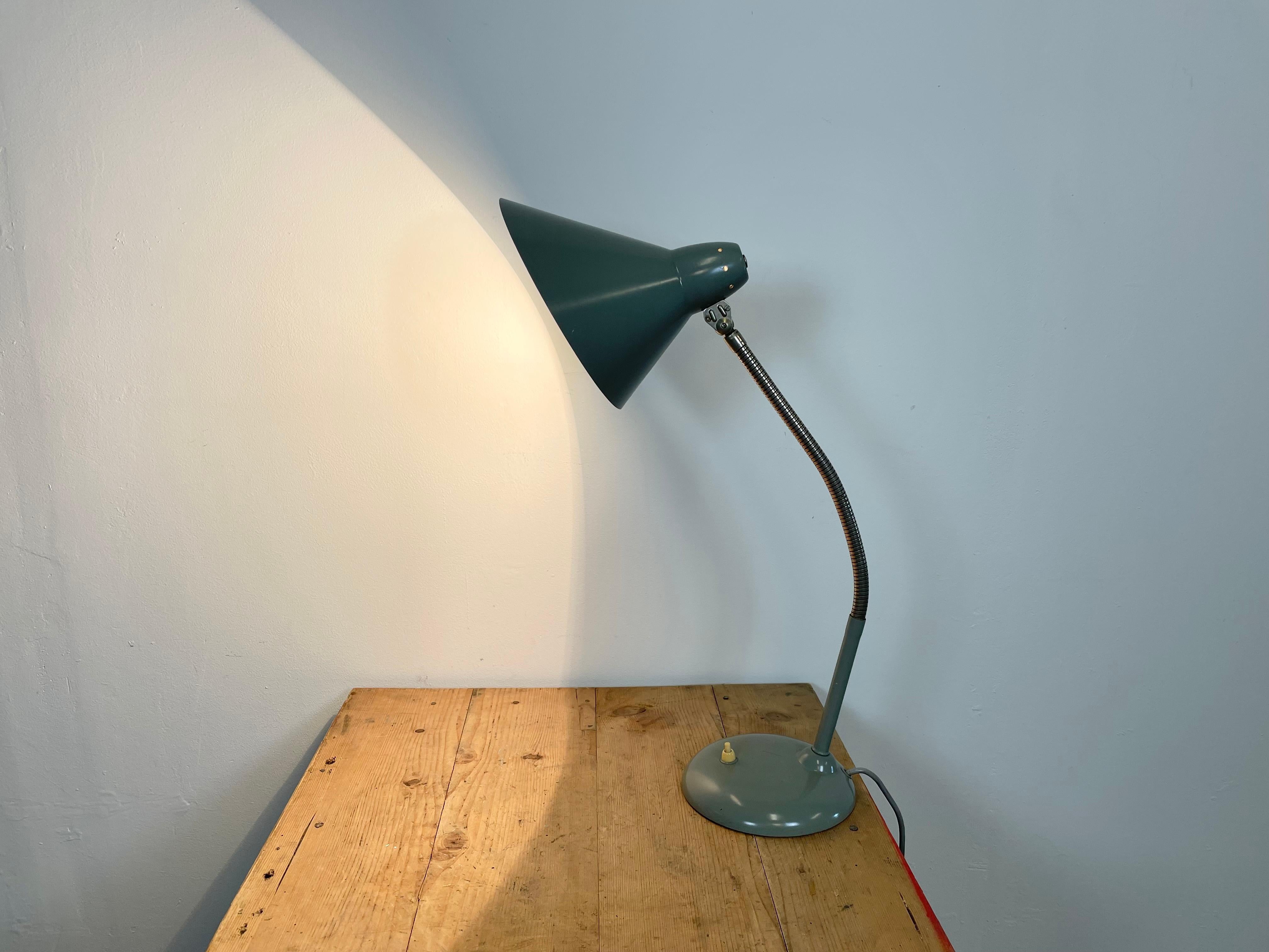 Grey Industrial Gooseneck Table Lamp from Hala, 1960s For Sale 2