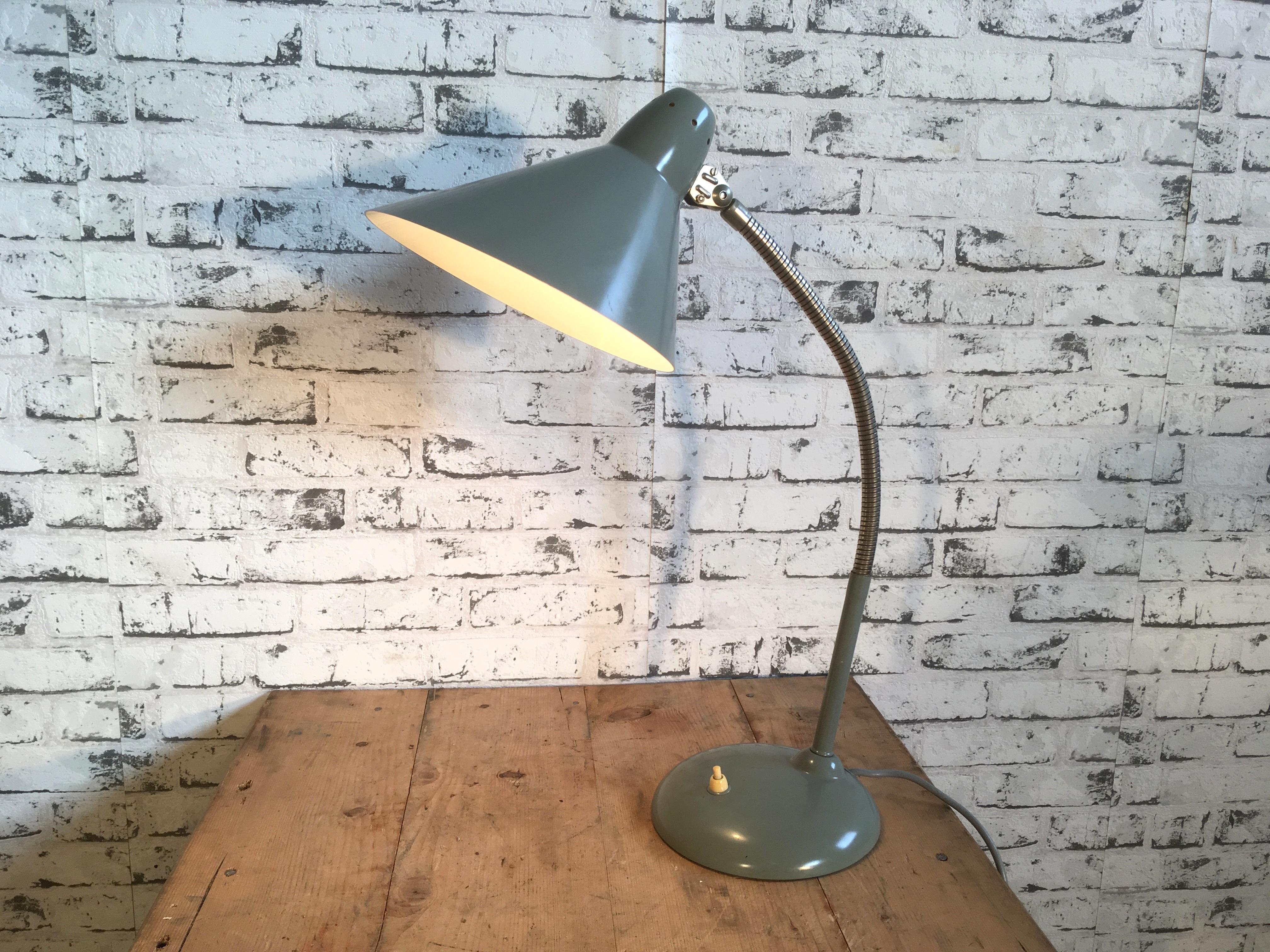 Iron Grey Industrial Gooseneck Table Lamp from Hala, 1960s