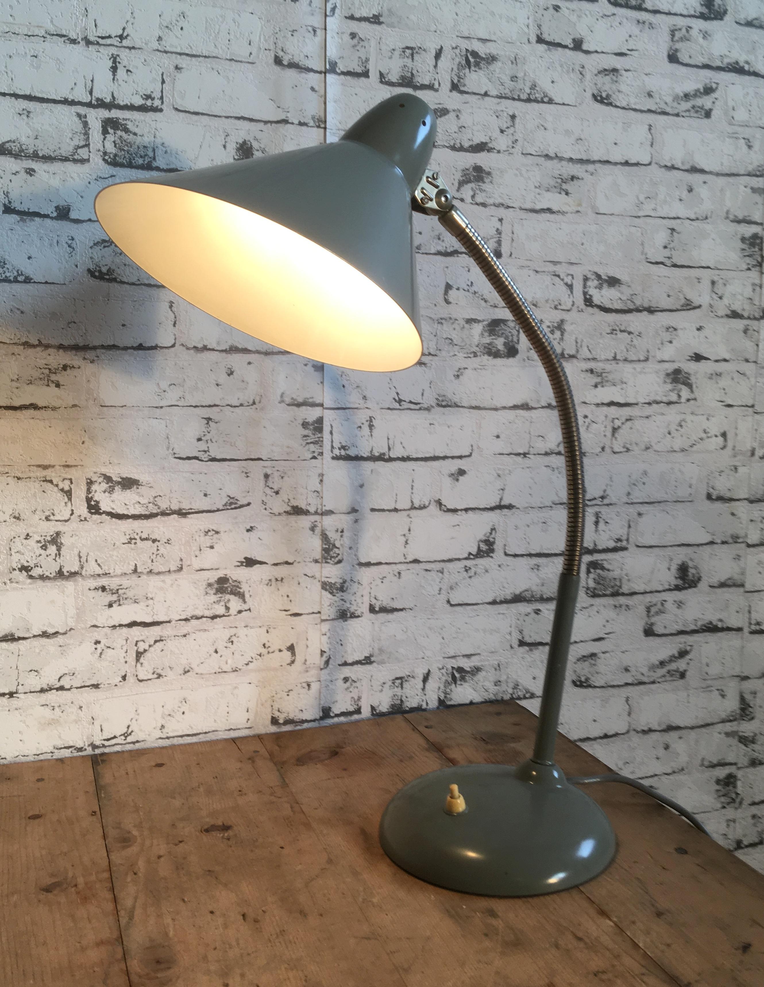 Grey Industrial Gooseneck Table Lamp from Hala, 1960s 1