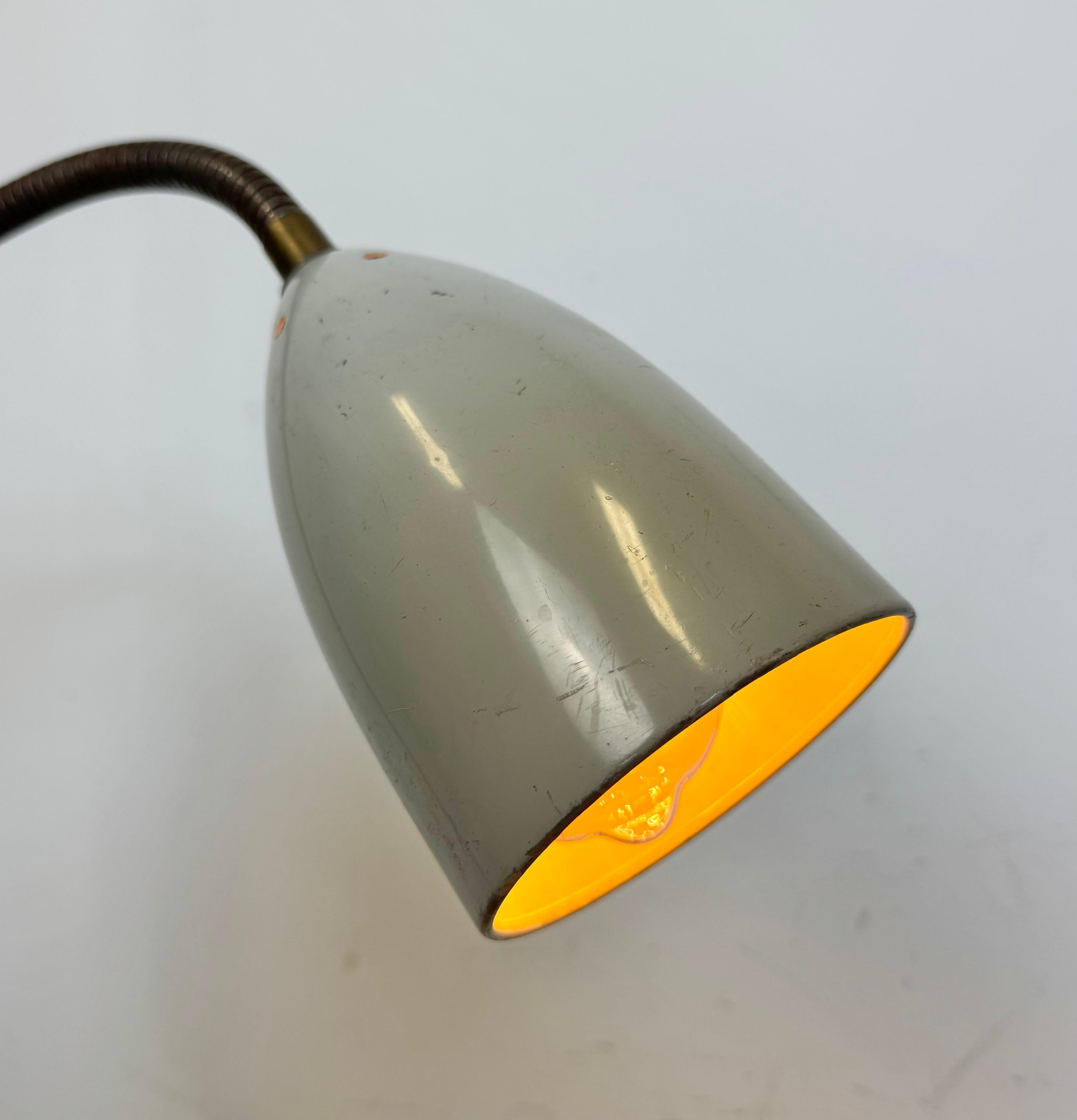 Graue industrielle Schwanenhals-Tischlampe aus Philips, 1960er Jahre im Angebot 11