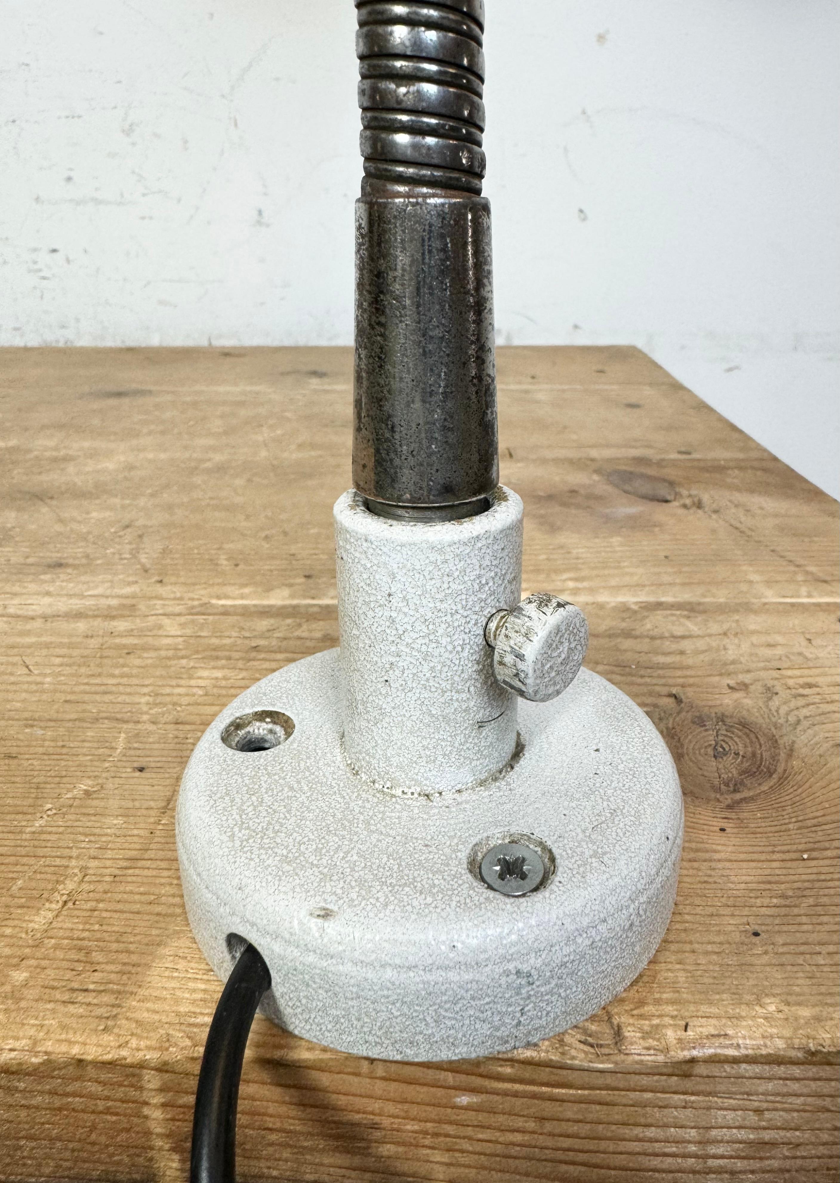 Industrielle Werkstatt-Tischlampe mit Gooseneck in Grau, 1960er Jahre im Angebot 12