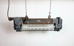 Grey Industrial Hanging Tube Light from Elektrosvit, 1970s