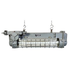 Grey Industrial Hanging Tube Light from Elektrosvit, 1970s