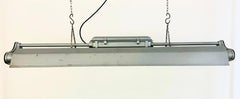 Grey Industrial Hanging Tube Light from Polam Gdansk, 1970s