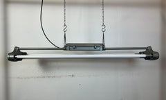 Grey Industrial Hanging Tube Light from Polam Gdansk, 1970s