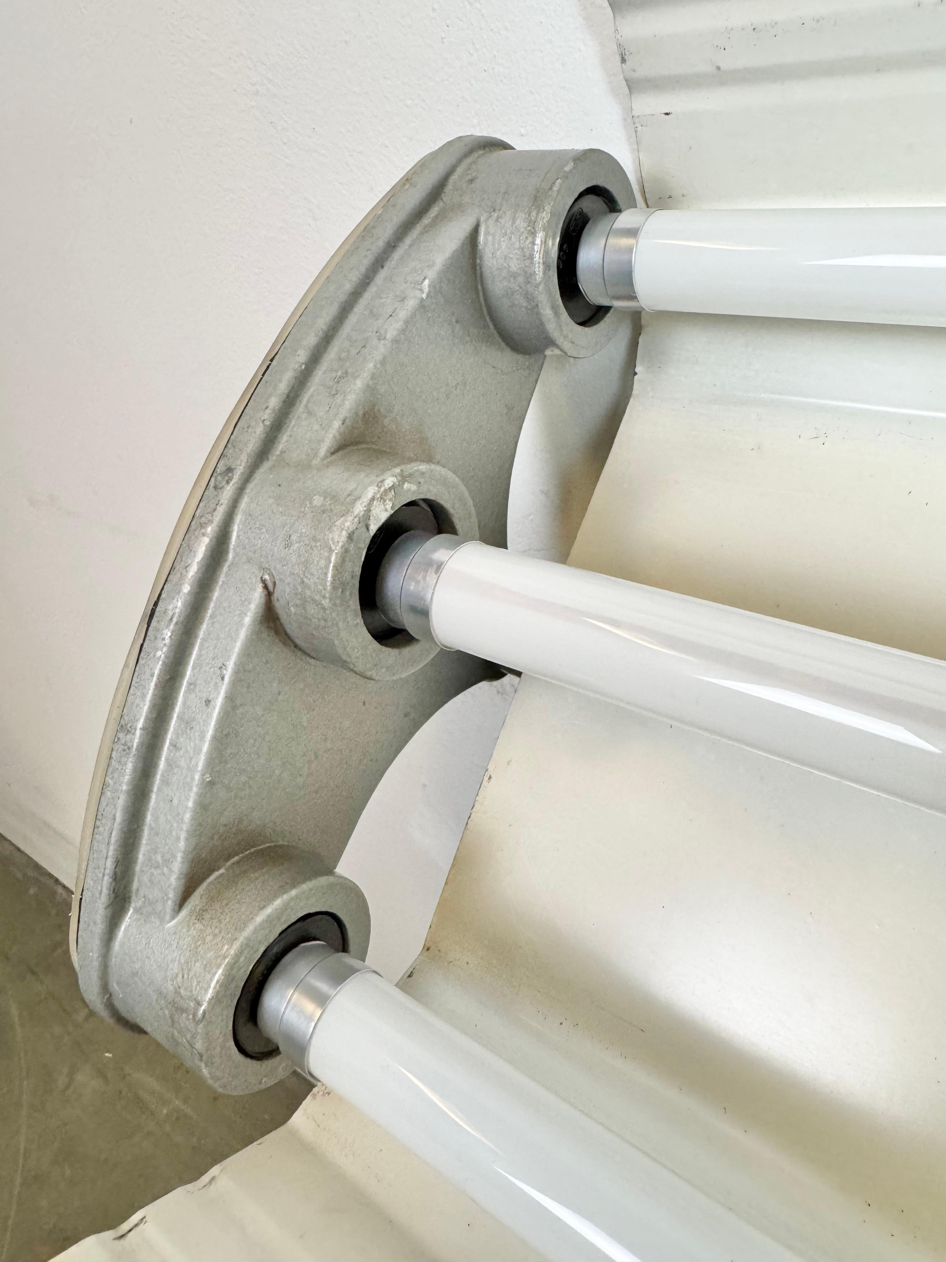 Grey Industrial Hanging Tube Light from Polam Gdansk, 1970s For Sale 14