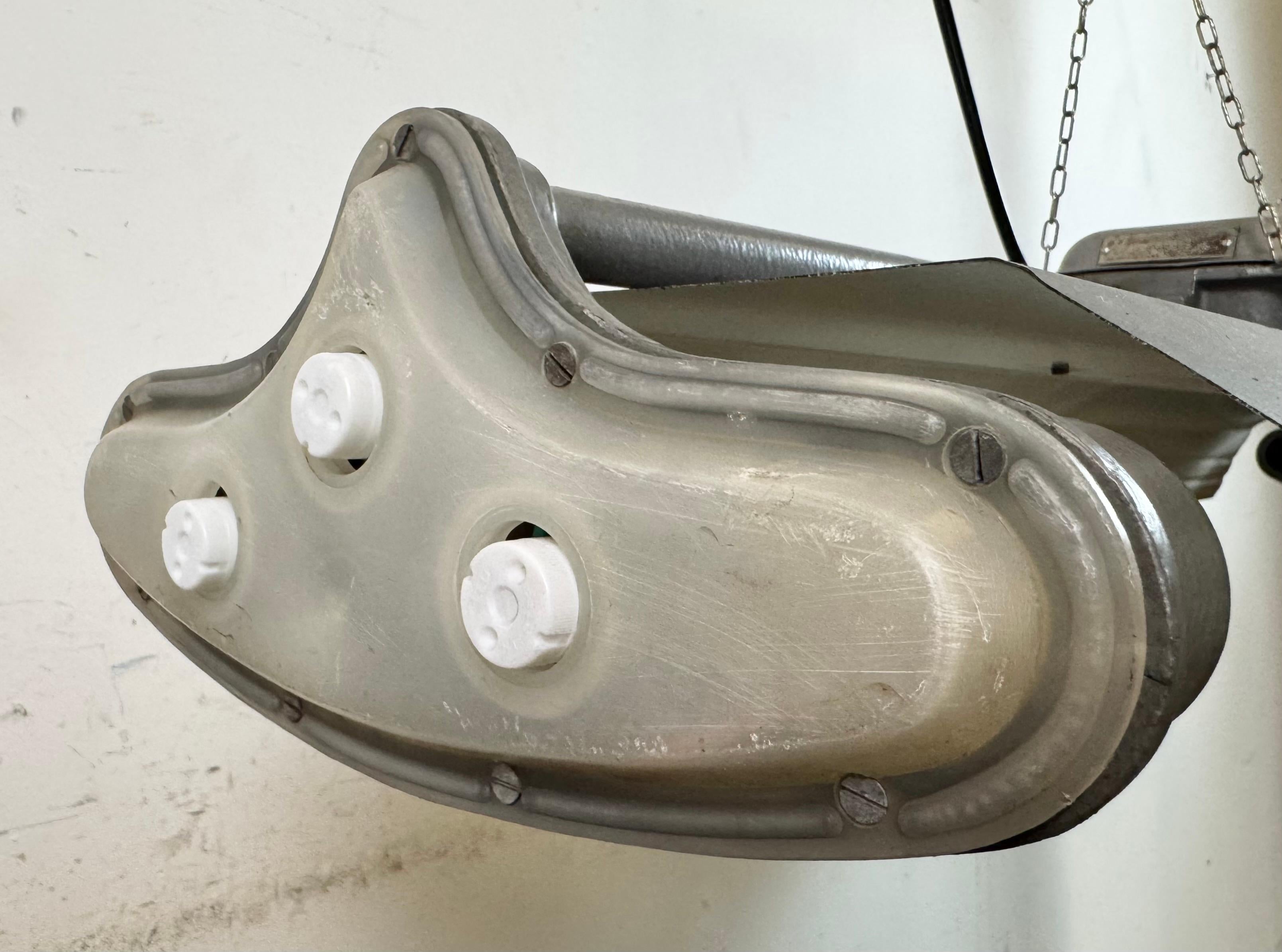 Aluminum Grey Industrial Hanging Tube Light from Polam Gdansk, 1970s For Sale