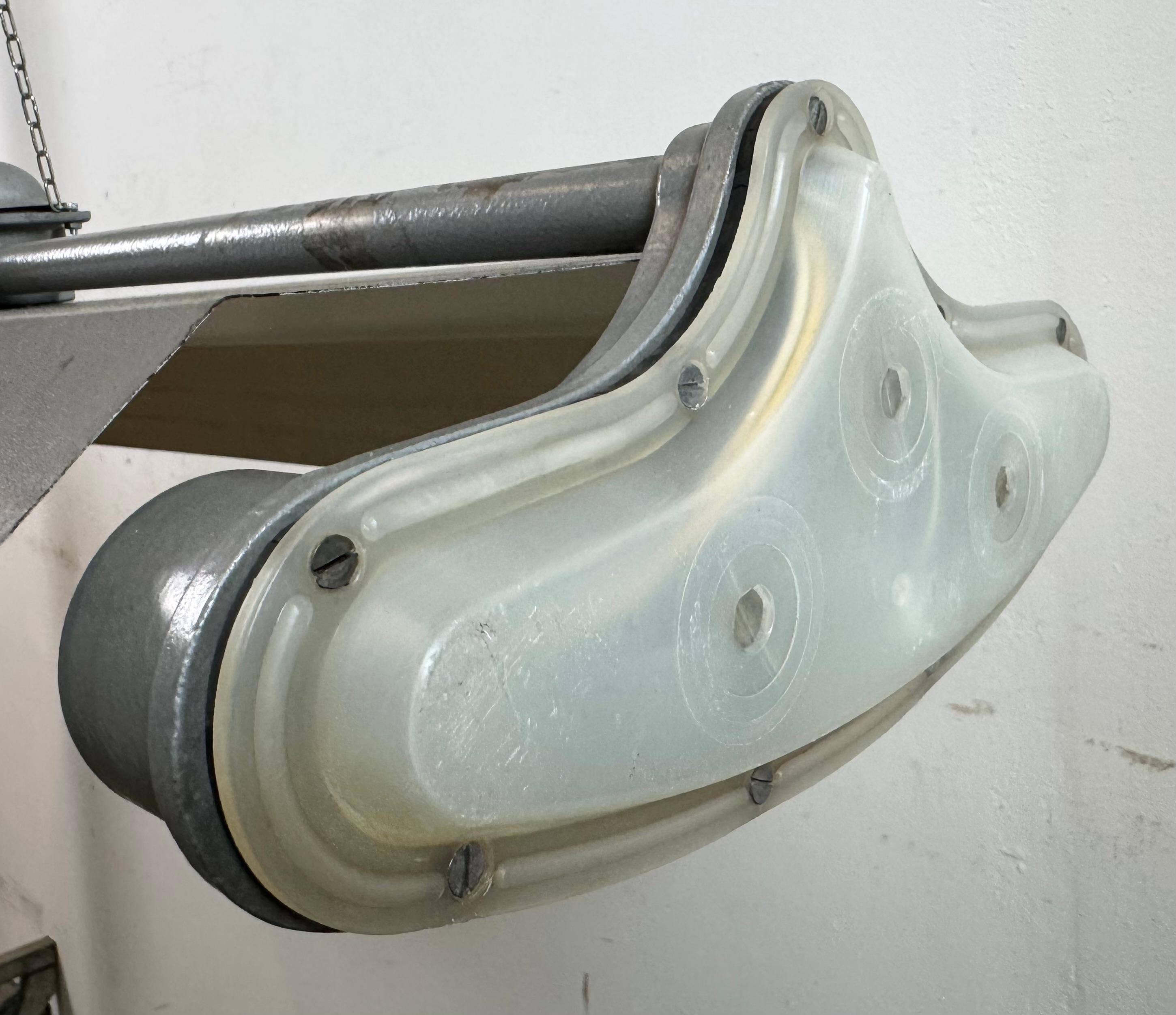 Grey Industrial Hanging Tube Light from Polam Gdansk, 1970s For Sale 2