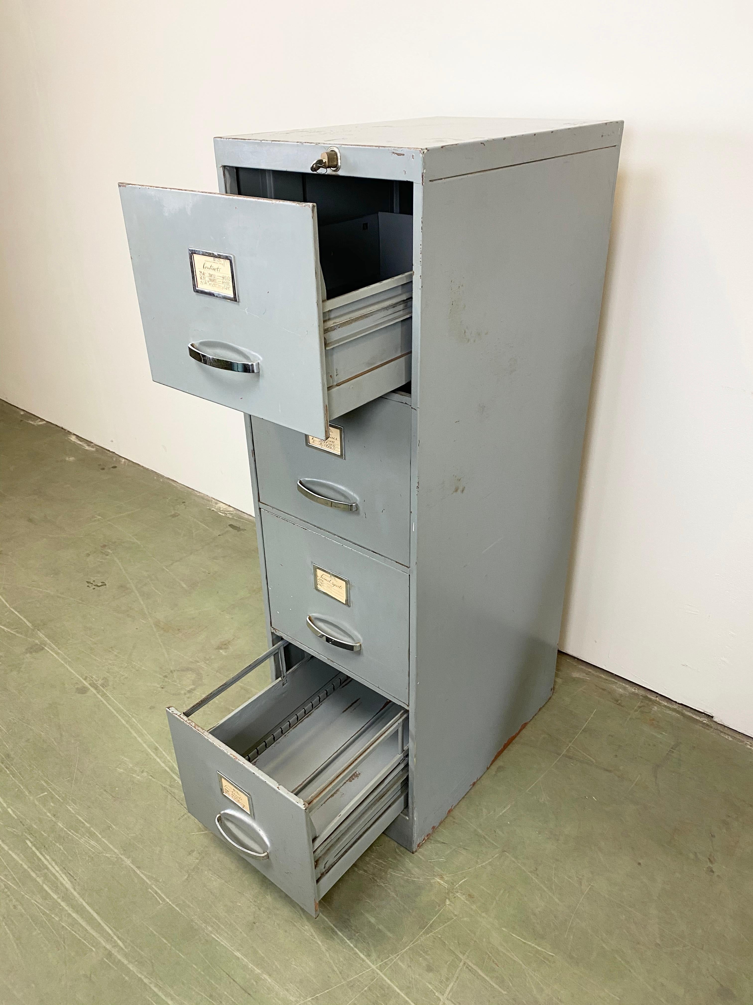 Grey Industrial Iron Filling Cabinet, 1960s 4