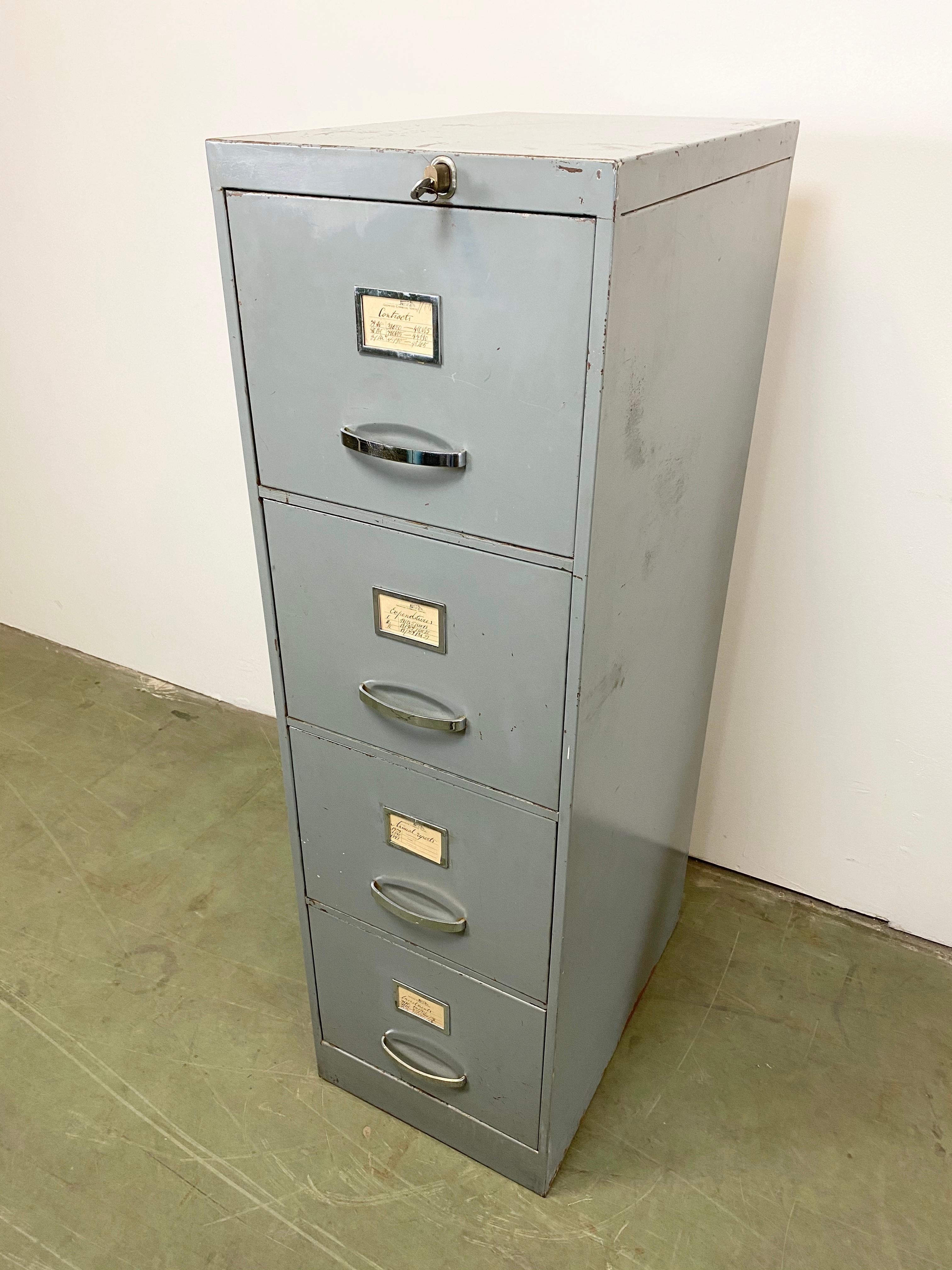 20th Century Grey Industrial Iron Filling Cabinet, 1960s