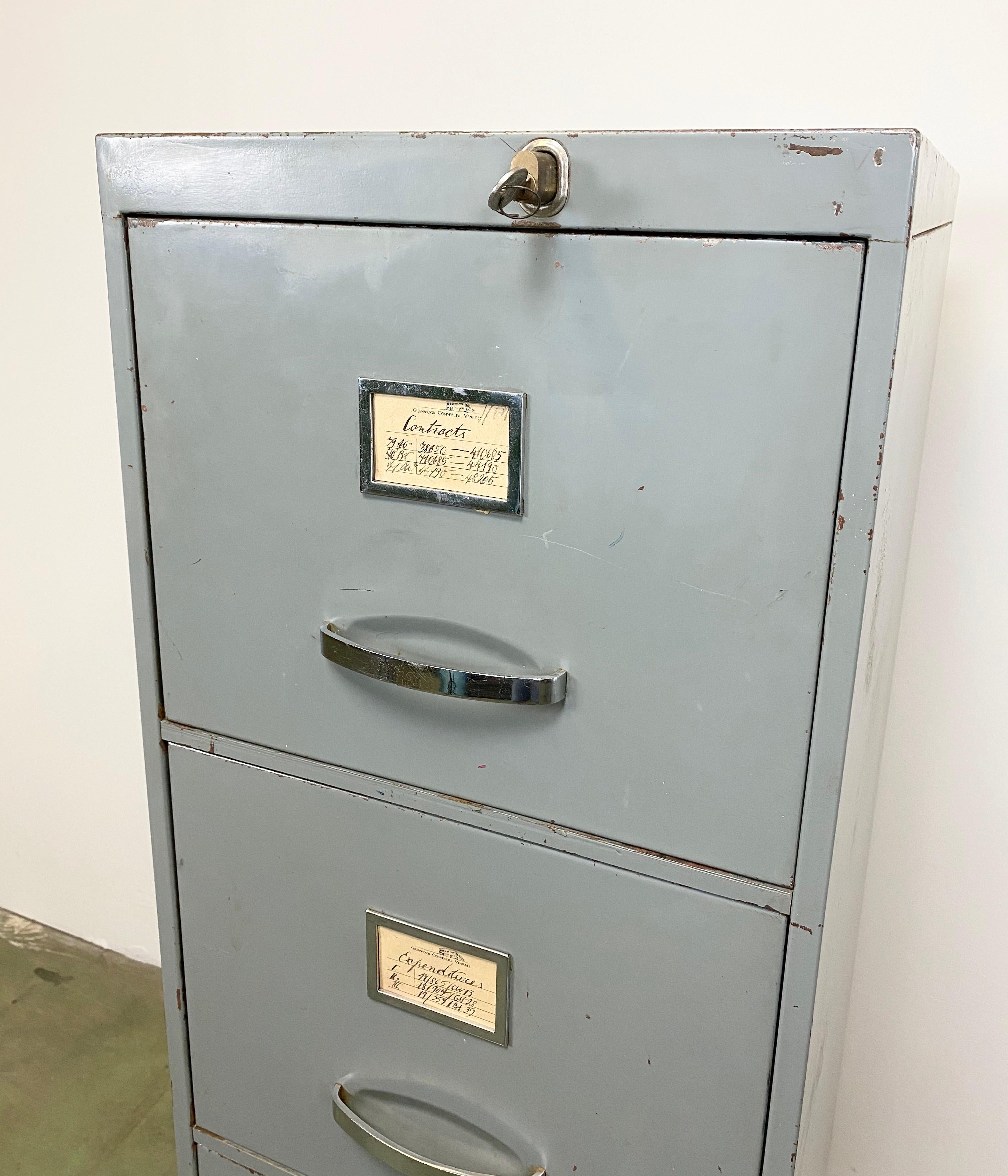 Grey Industrial Iron Filling Cabinet, 1960s 1