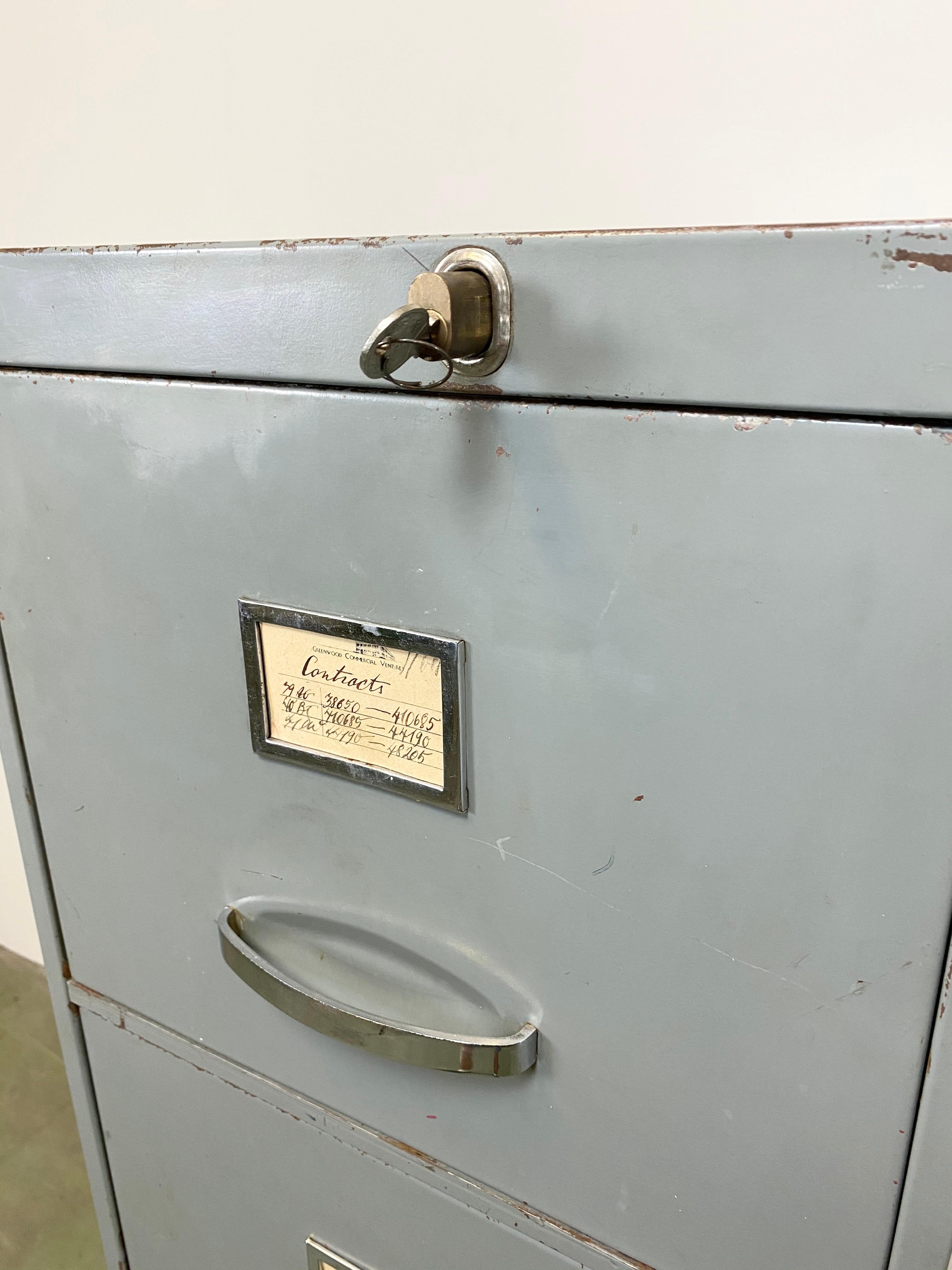 Grey Industrial Iron Filling Cabinet, 1960s 2
