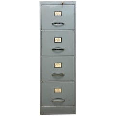 Retro Grey Industrial Iron Filling Cabinet, 1960s
