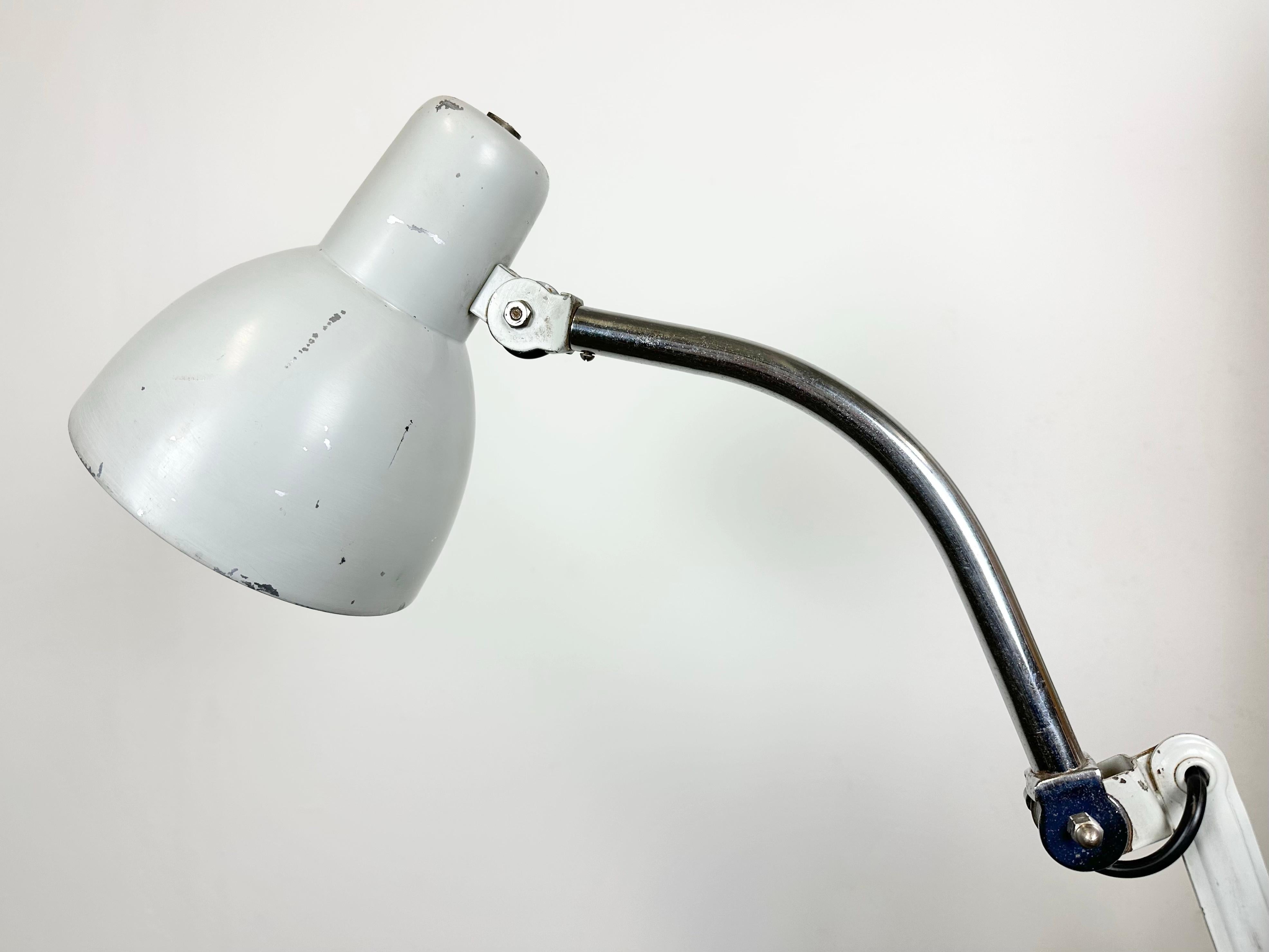 20th Century Grey Industrial Italian Scissor Wall Lamp from Raptek Milano, 1960s For Sale