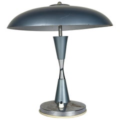 Grey industrial metal desk lamp Italy, 1960s