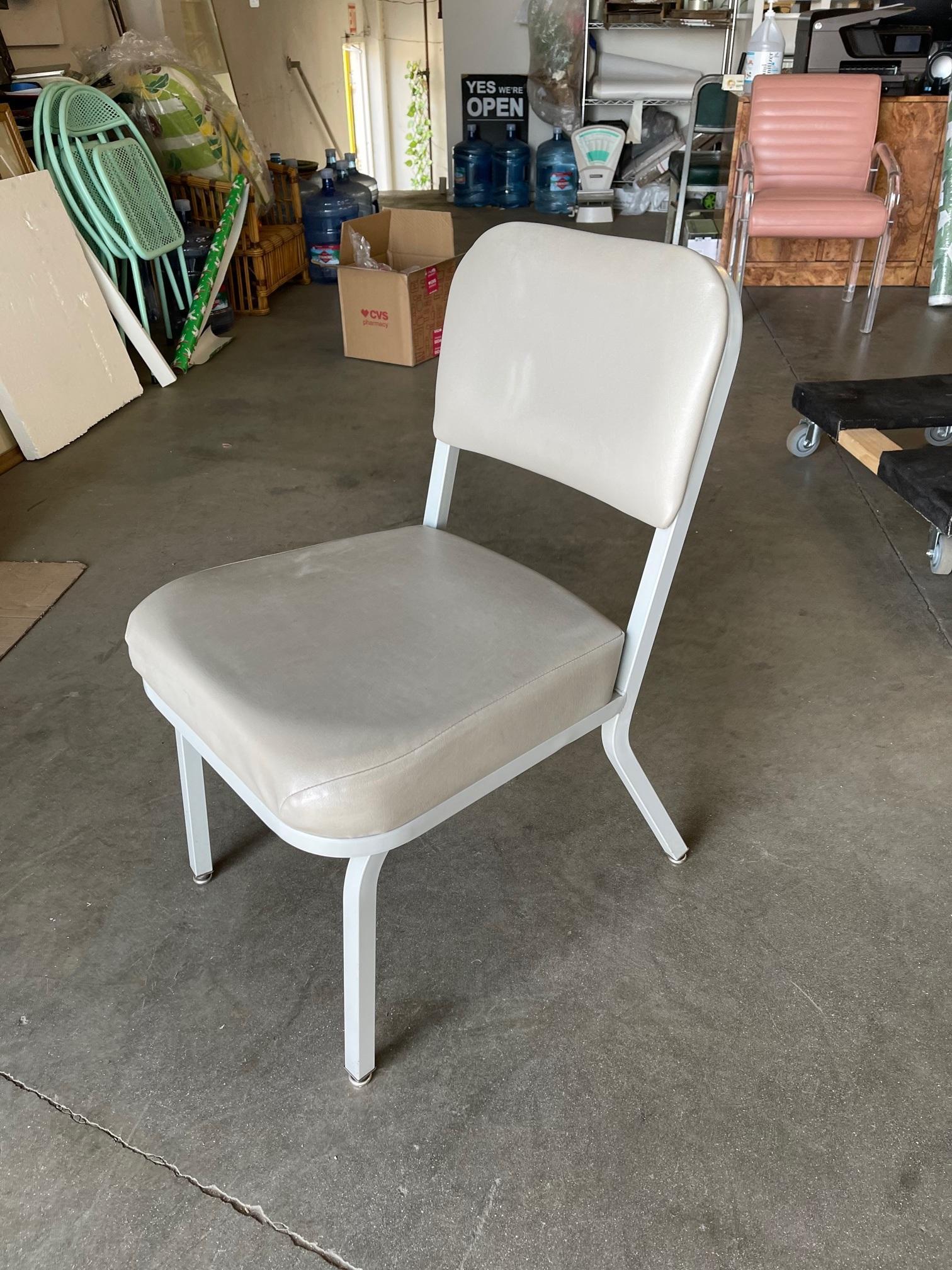 Mid-20th Century Grey Industrial Office Steel Tanker Chair, Set of Two